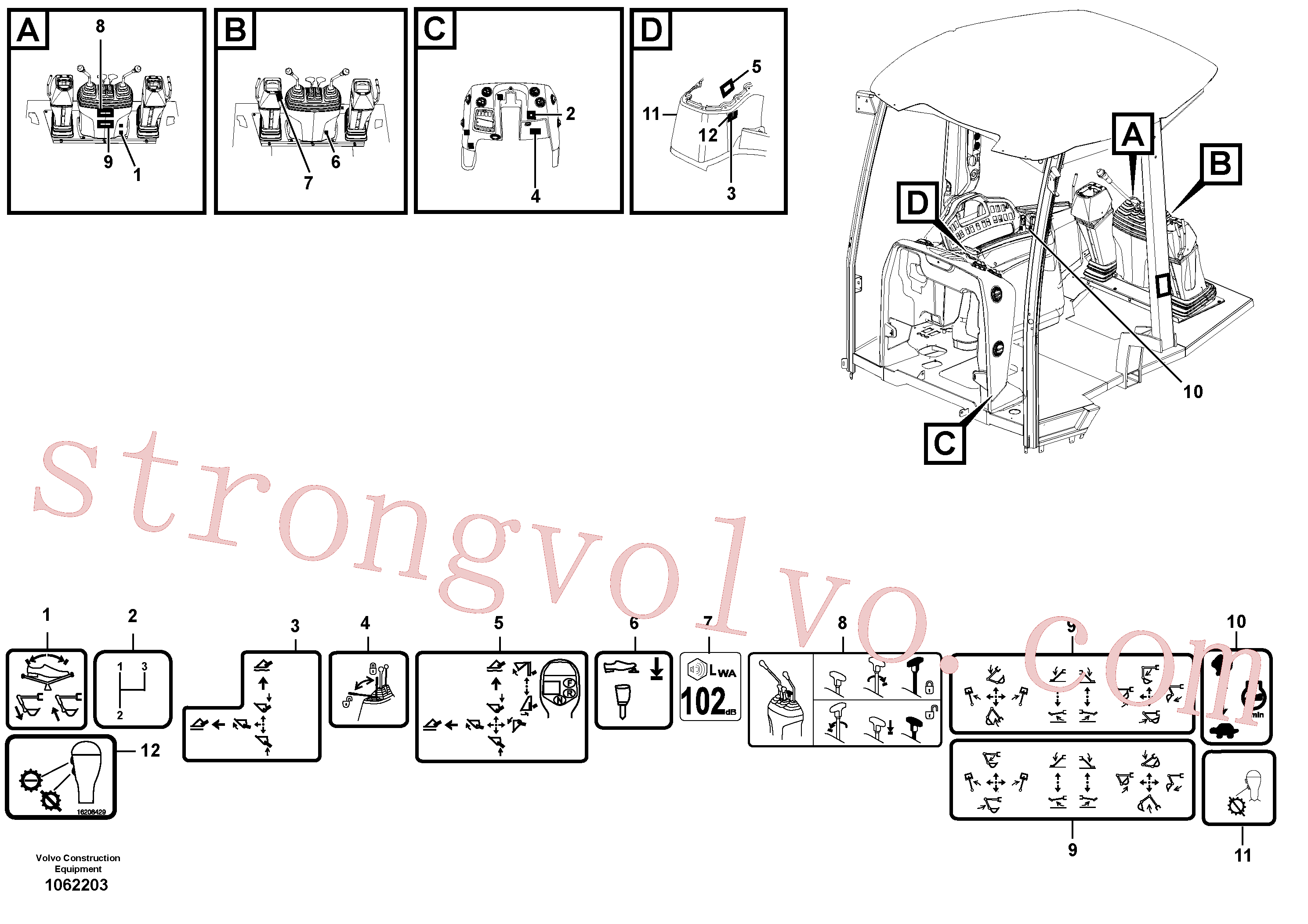 VOE14527169 Volvo Placas de sinalização e etiquetas adesivas(1062203 Montagem)