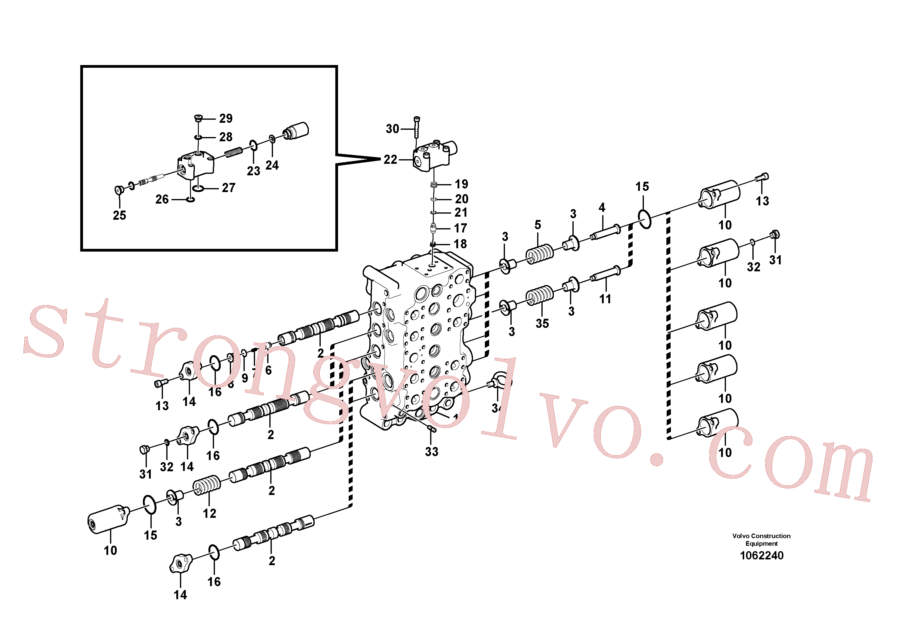 VOE14644911 Volvo Válvula mestra de comando(1062240 Montagem)