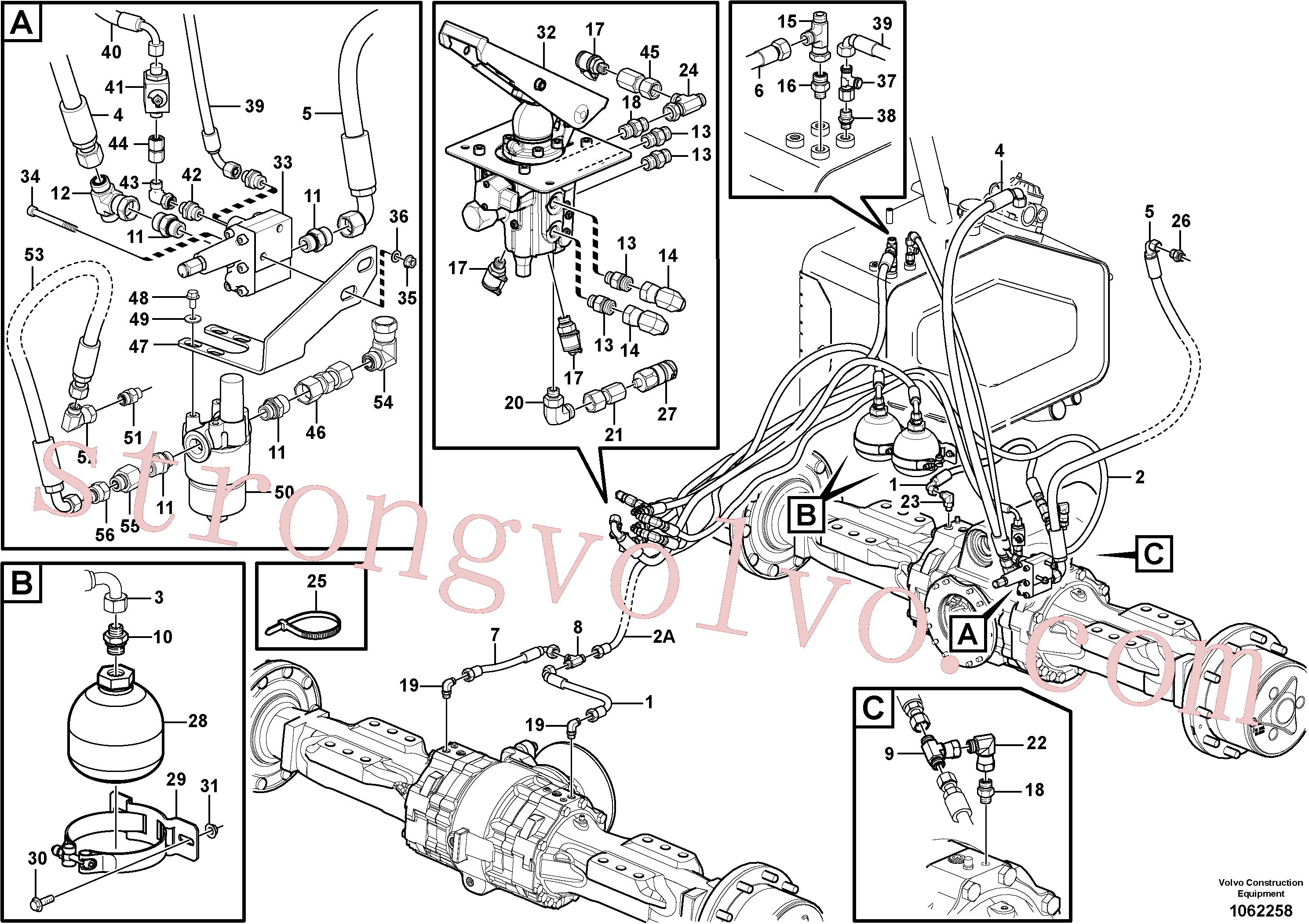 SA9401-03252 Volvo Linhas - bomba de armazenamento do travão(1062258 Montagem)