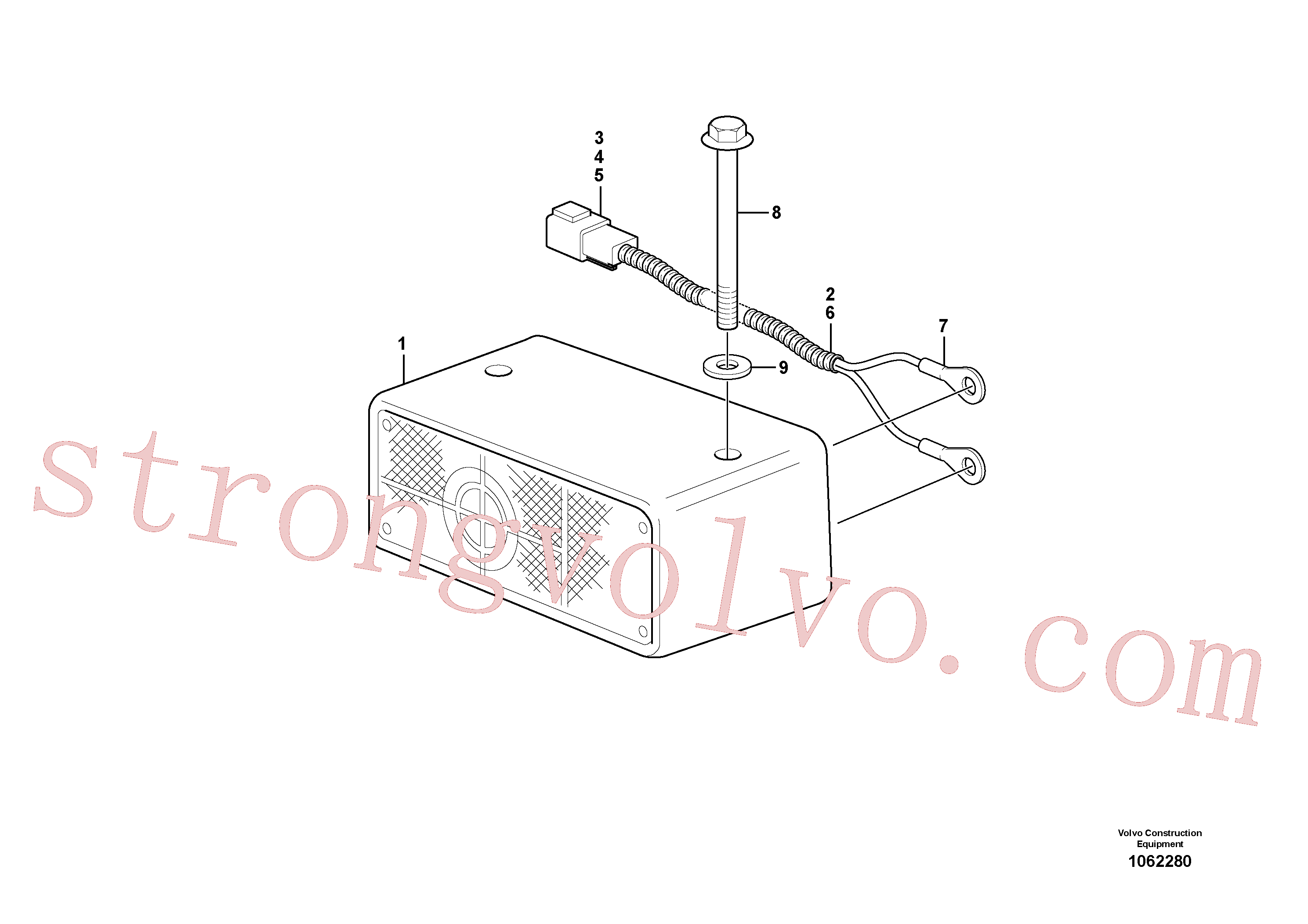 VOE25371063 Volvo Unidade de alarme de marcha-atrás, Alarme de deslocação, acústico(1062280 Montagem)