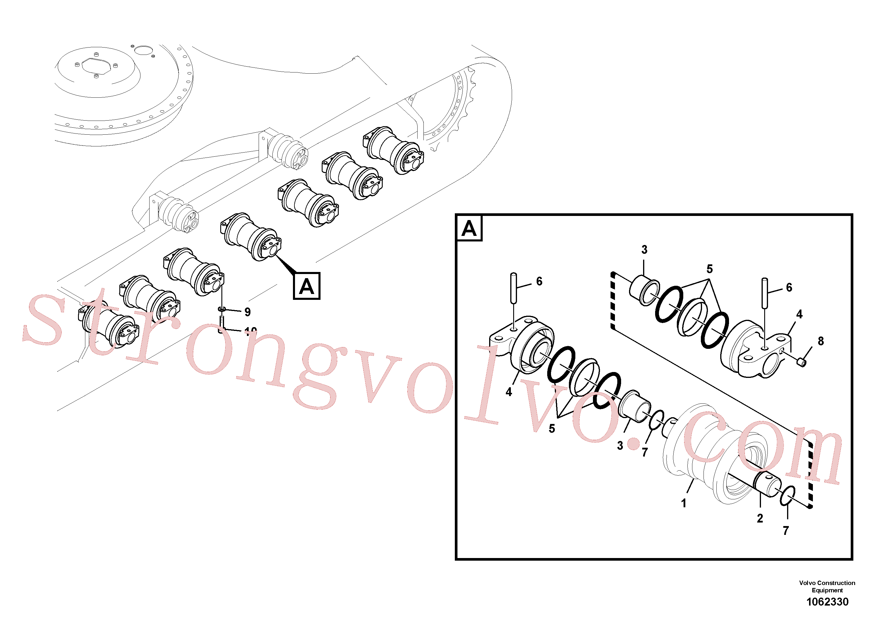 VOE997990 Volvo Rolete de fundo(1062330 Montagem)