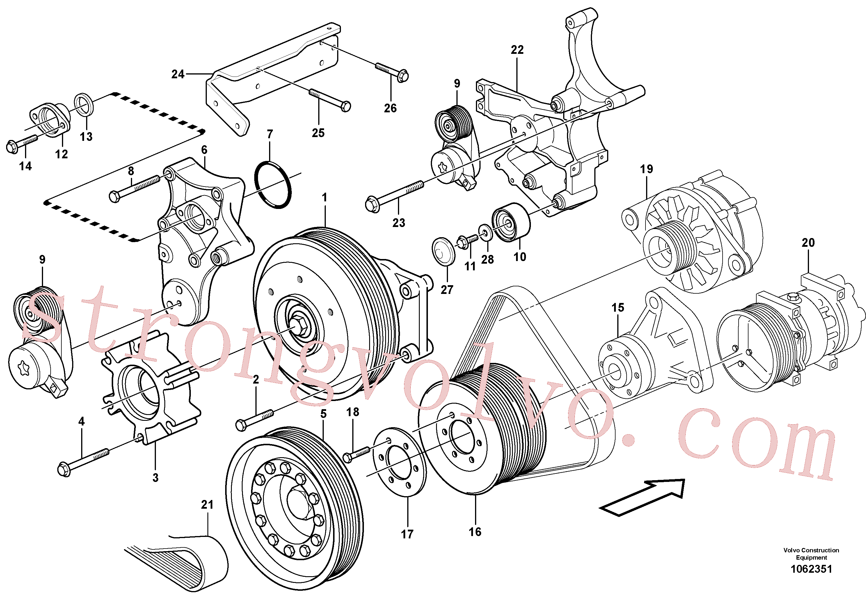 VOE997955 Volvo Transmissão por correias(1062351 Montagem)