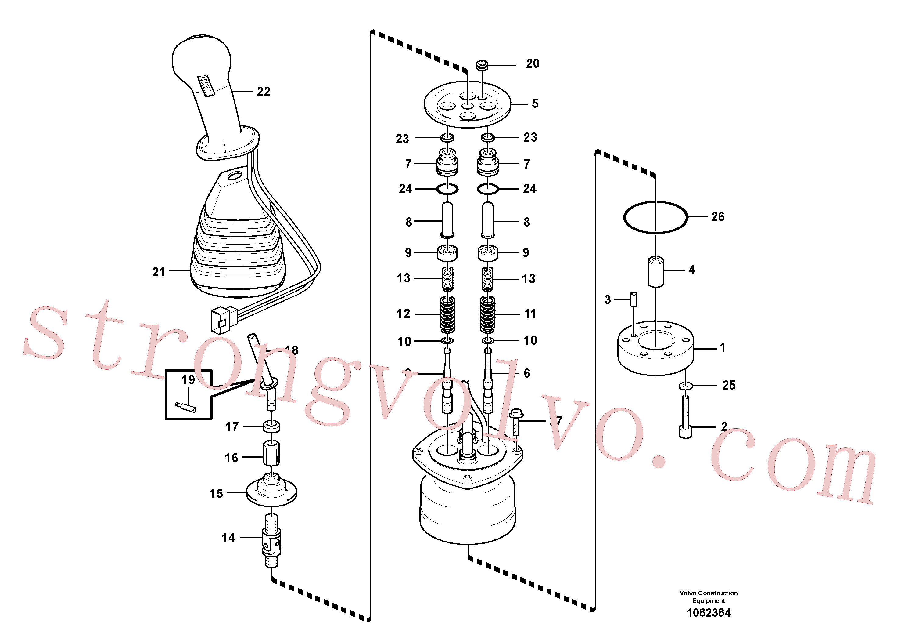 VOE14500130 Volvo Servo-sistema, válvula de comando à distância(1062364 Montagem)