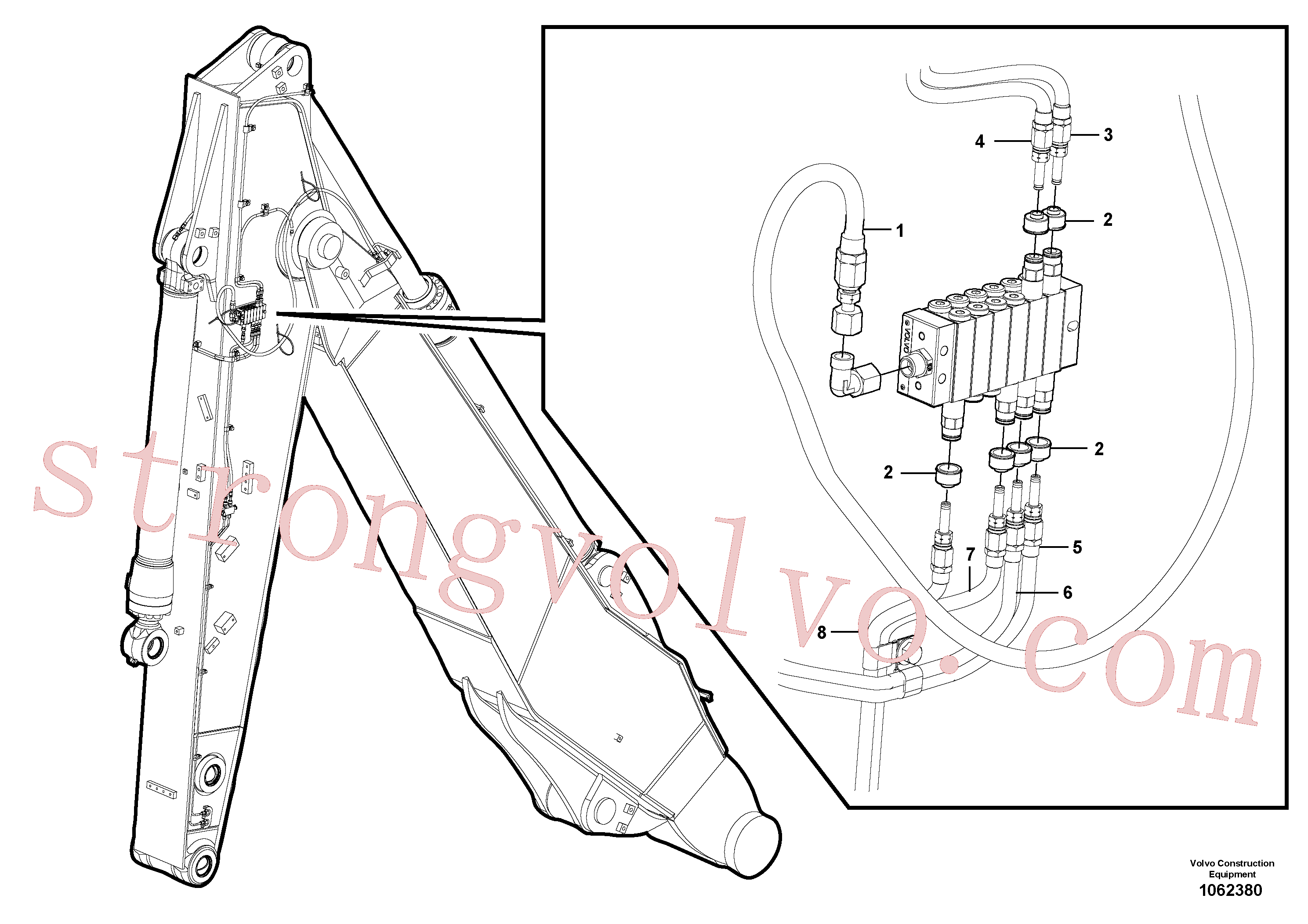 VOE14386914 Volvo Conjunto distribuidor, braço(1062380 Montagem)