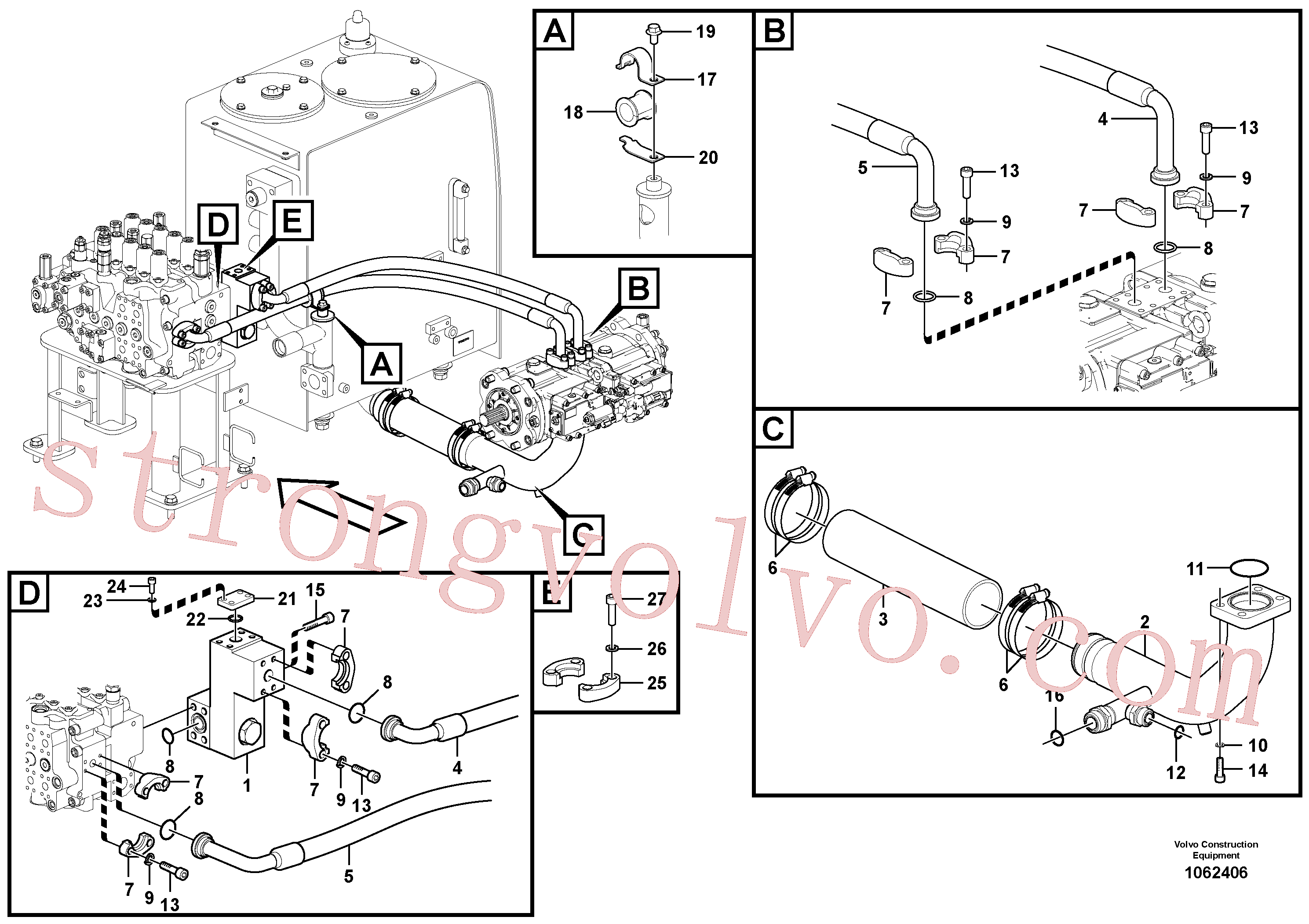 Volvo Montagem VOE14616902 Mangueira Acessórios