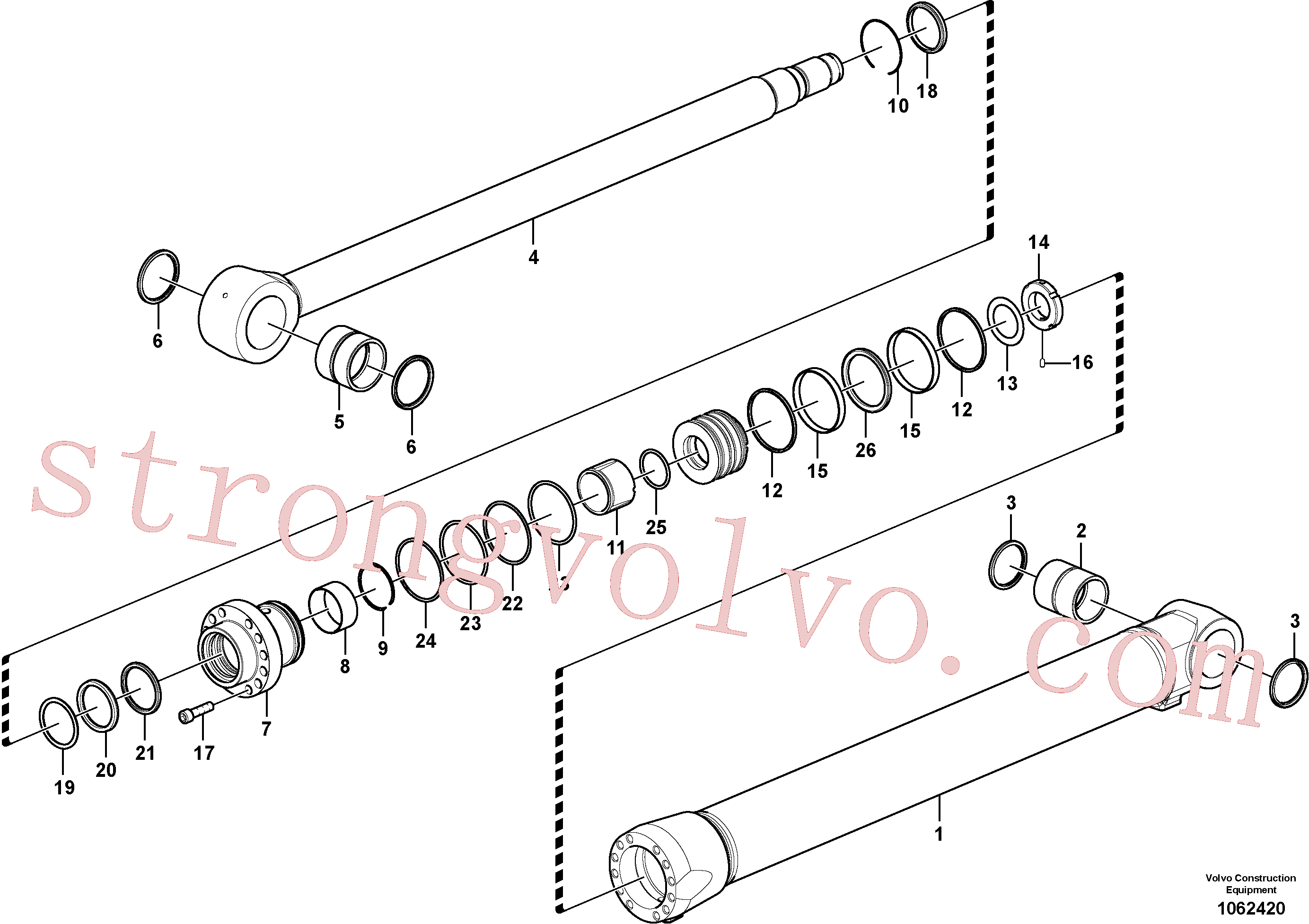 SA9556-09000 Volvo Cilindro da lança(1062420 Montagem)