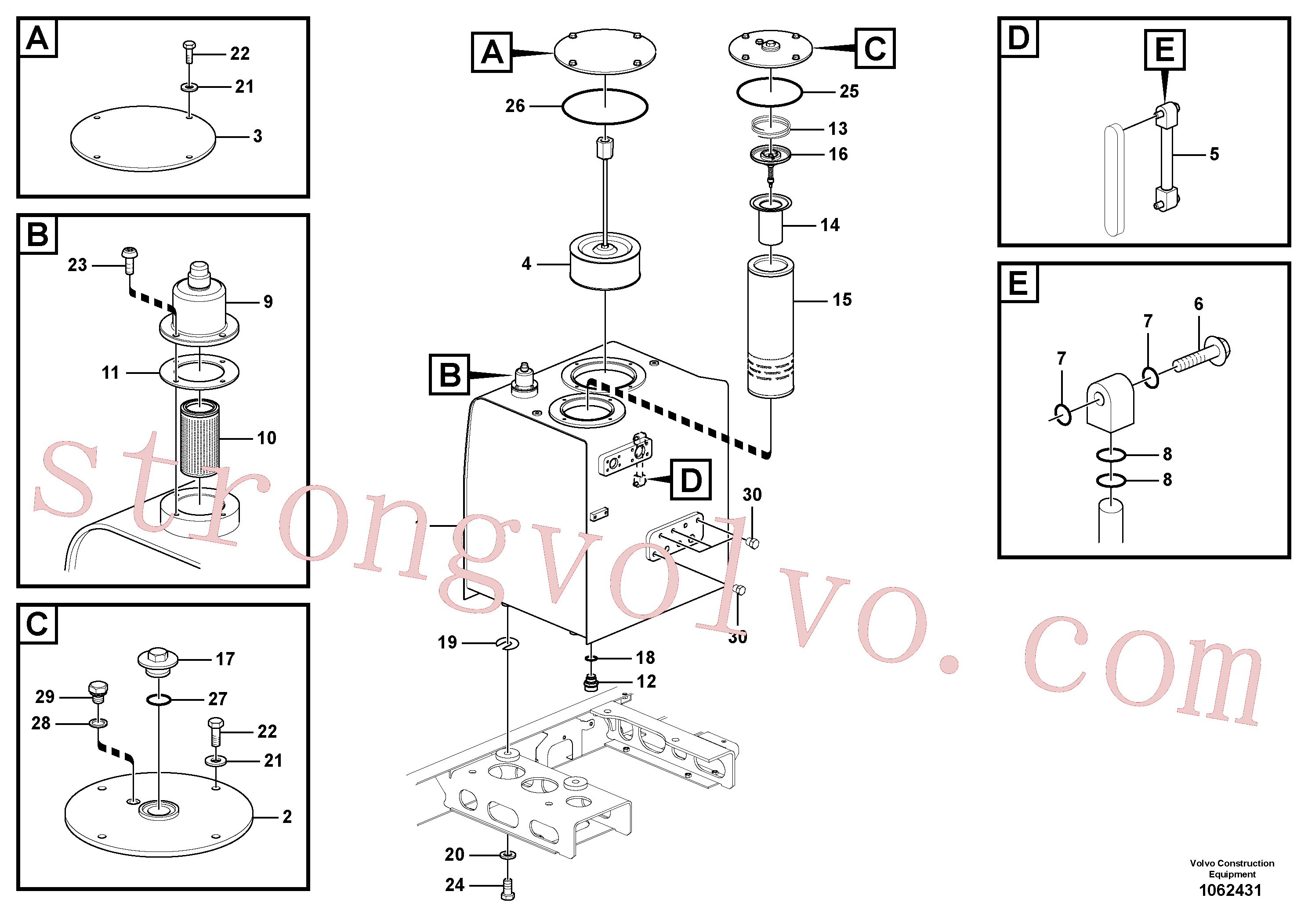 VOE14543340 Volvo Depósito de óleo hidráulico(1062431 Montagem)