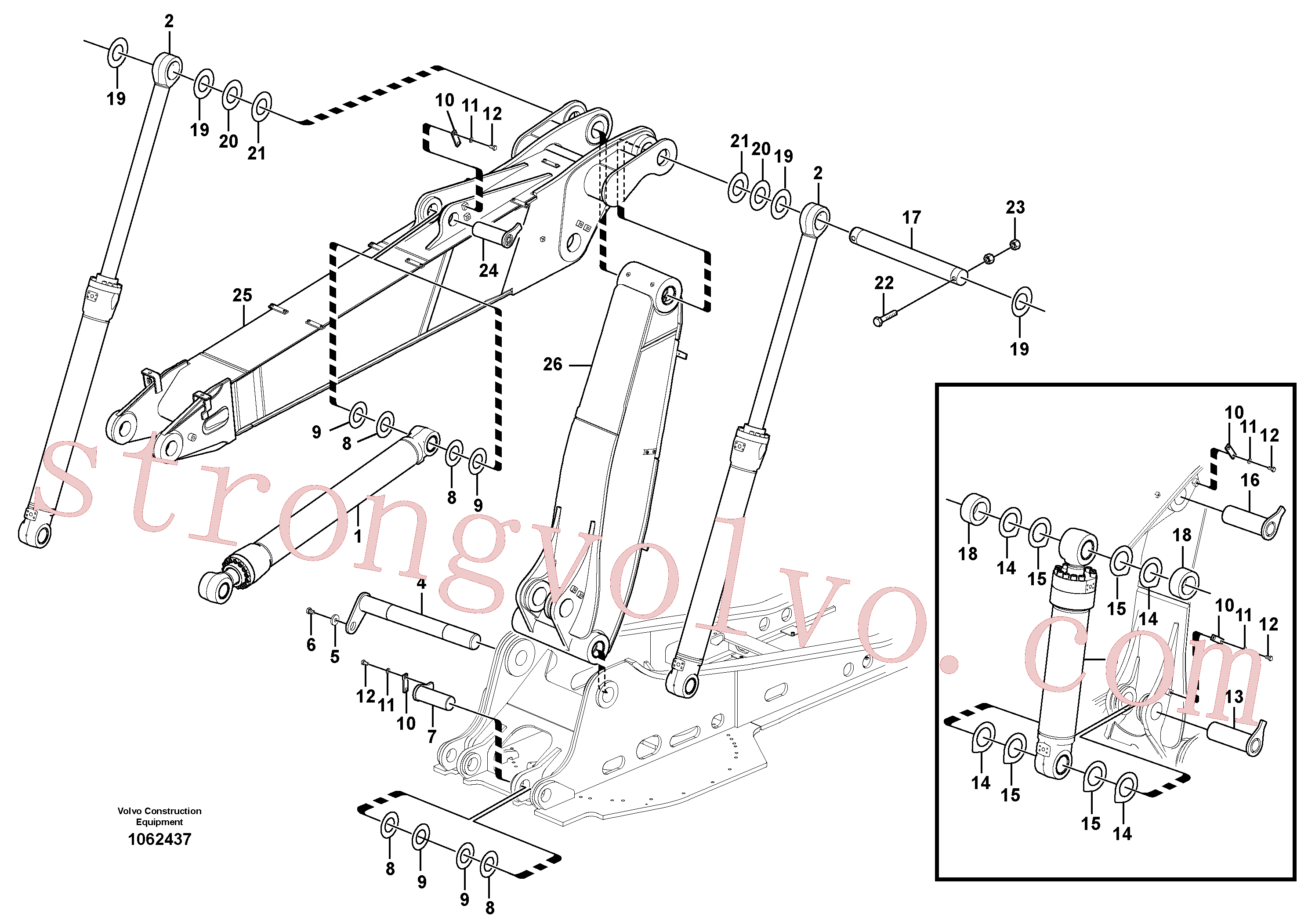 Atacado VOE14517050 Pino Volvo escavadeira