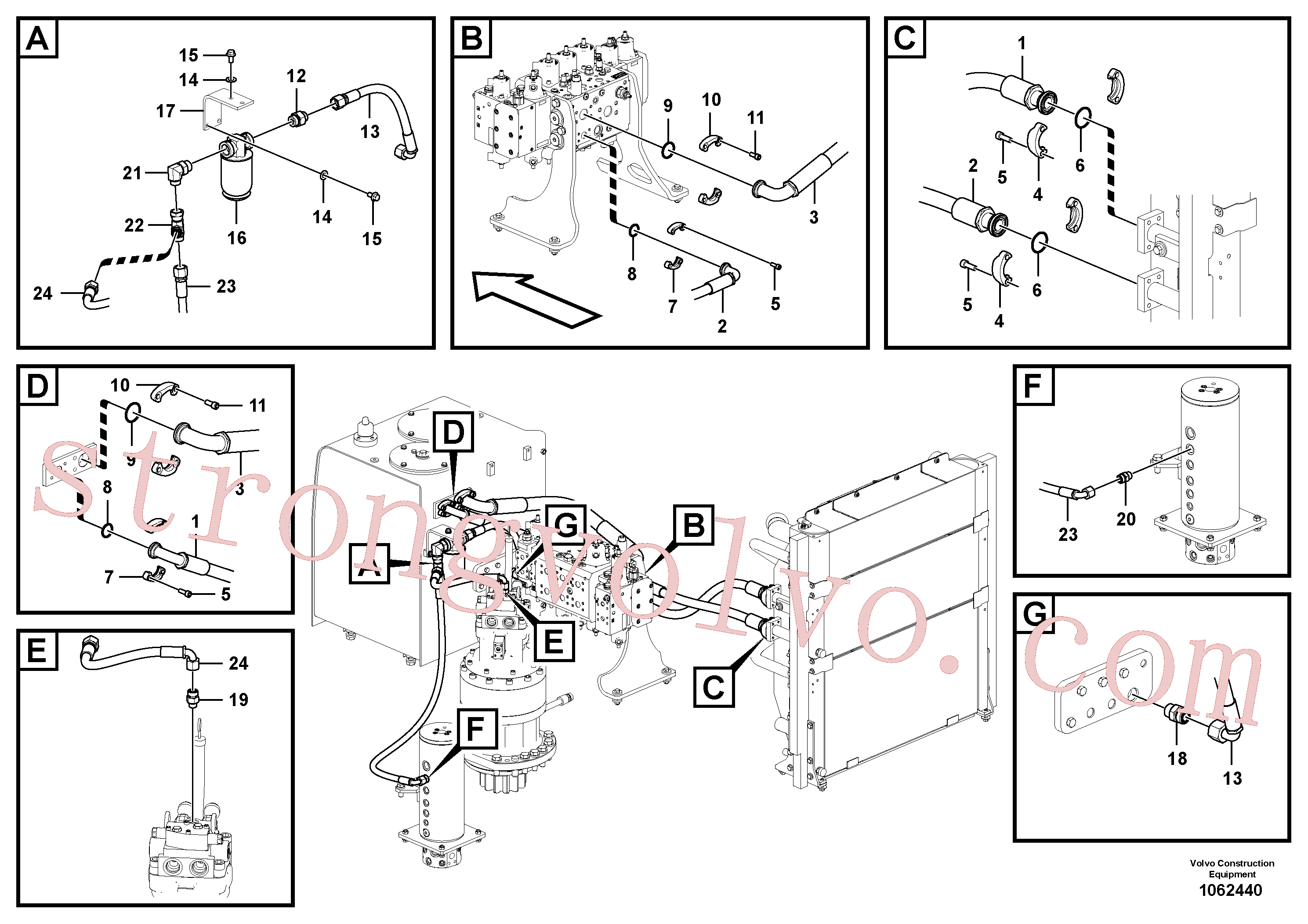VOE938285 Volvo Sistema hidráulico, tanque hidráulico para o refrigerador de óleo hidráulico(1062440 Montagem)