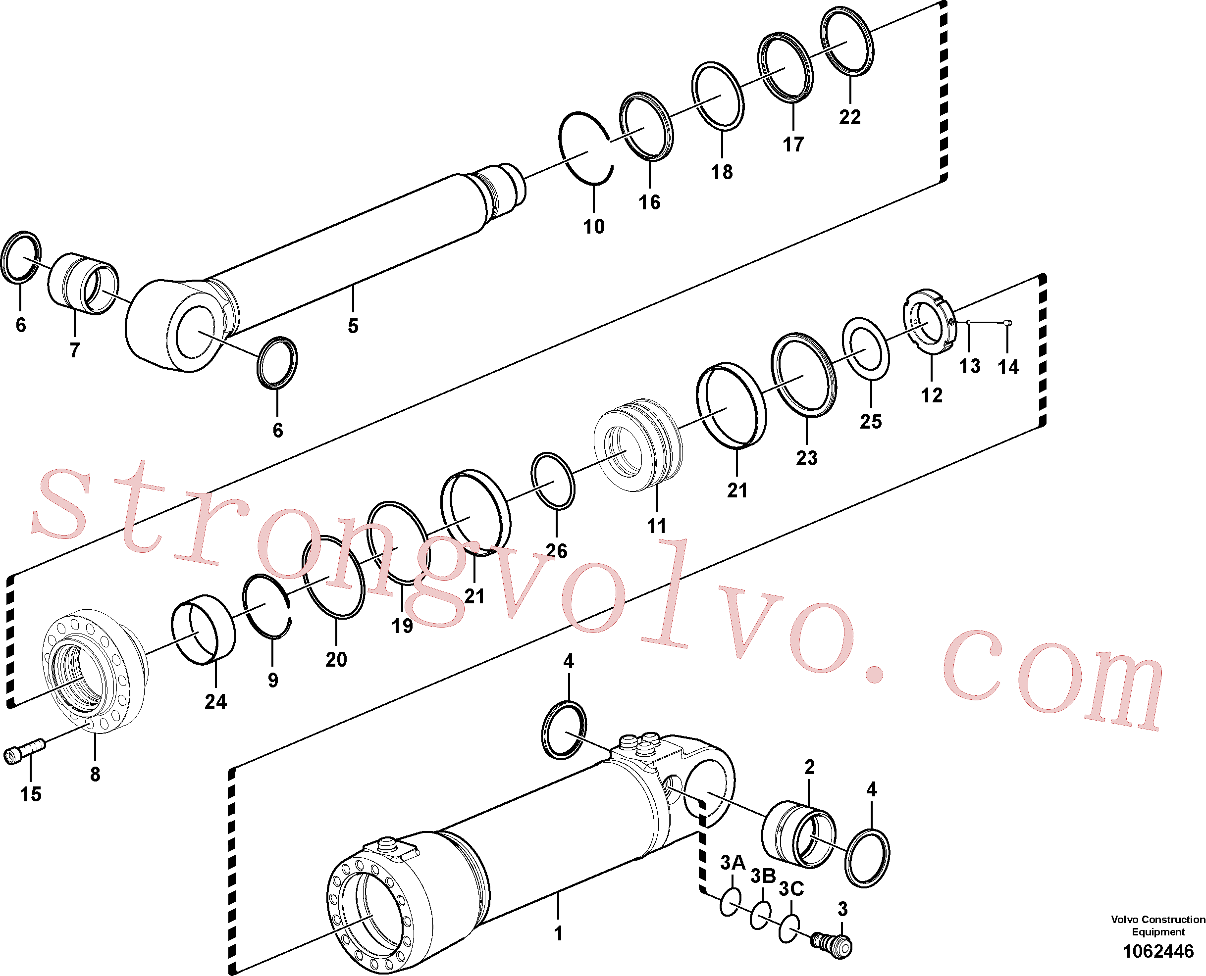 Atacado SA9567-21000 Anel de apoio Volvo escavadeira