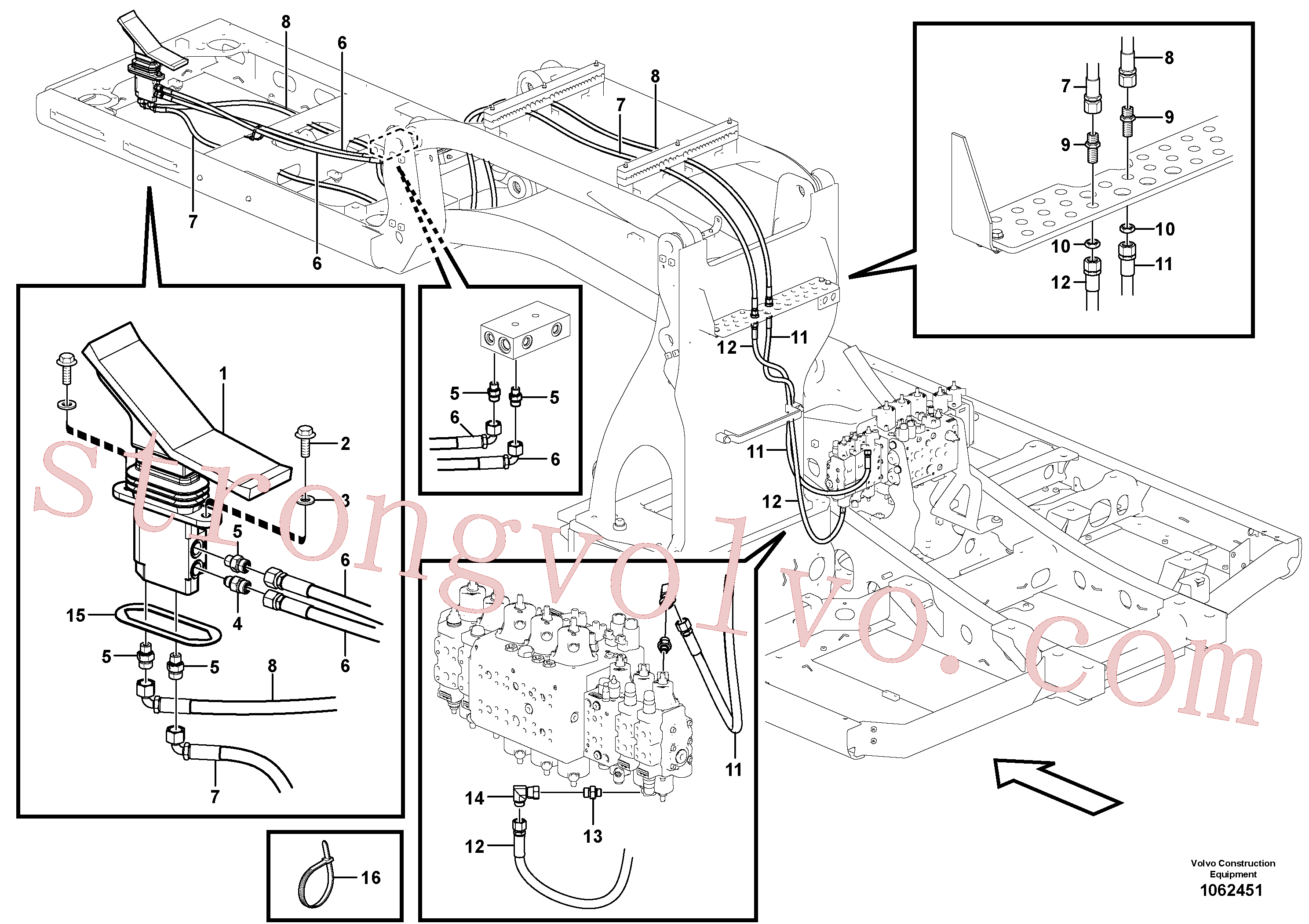 VOE937135 Volvo Servo-sistema, cabina elevatória, pedal(1062451 Montagem)