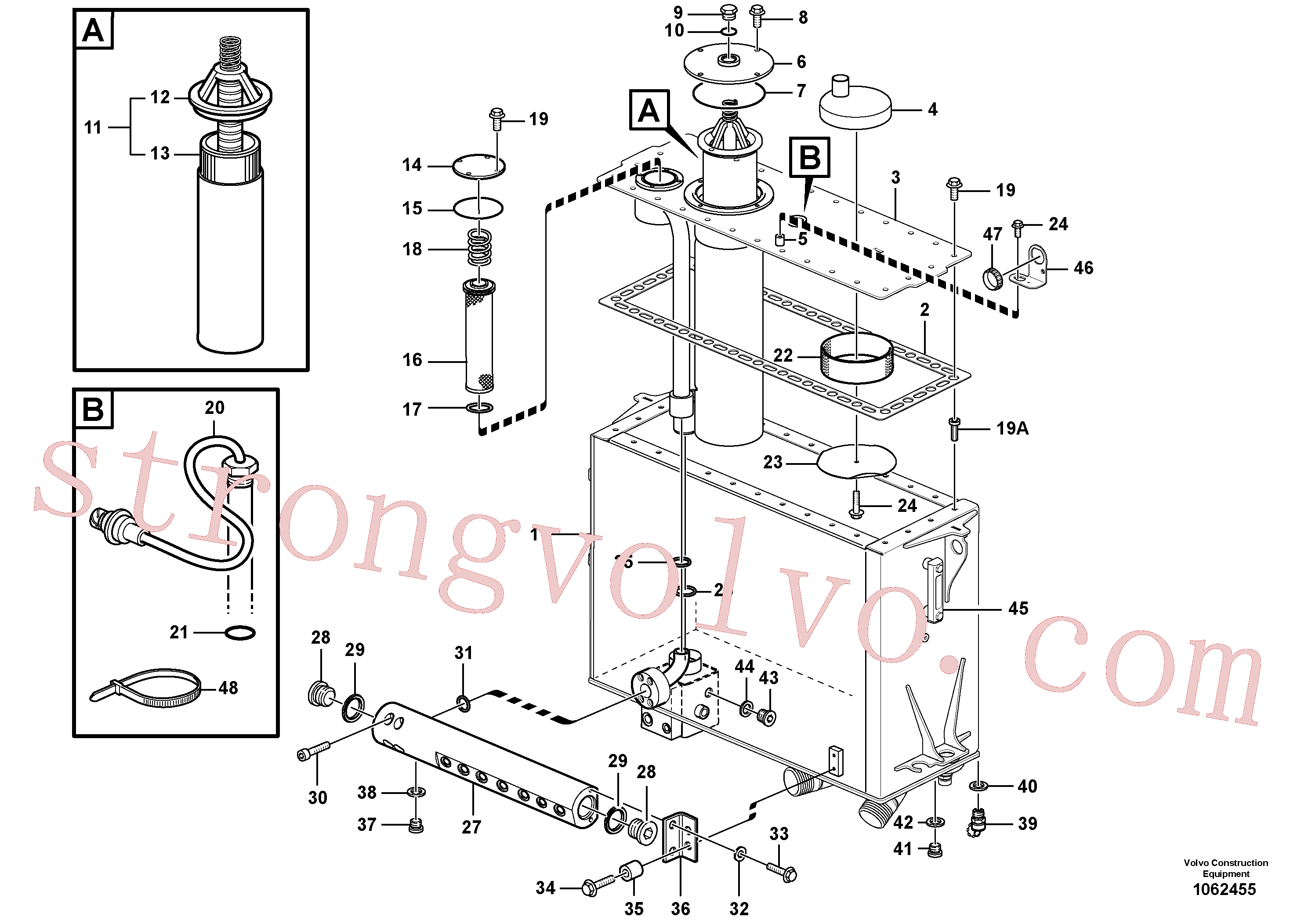VOE949238 Volvo Depósito de óleo hidráulico(1062455 Montagem)
