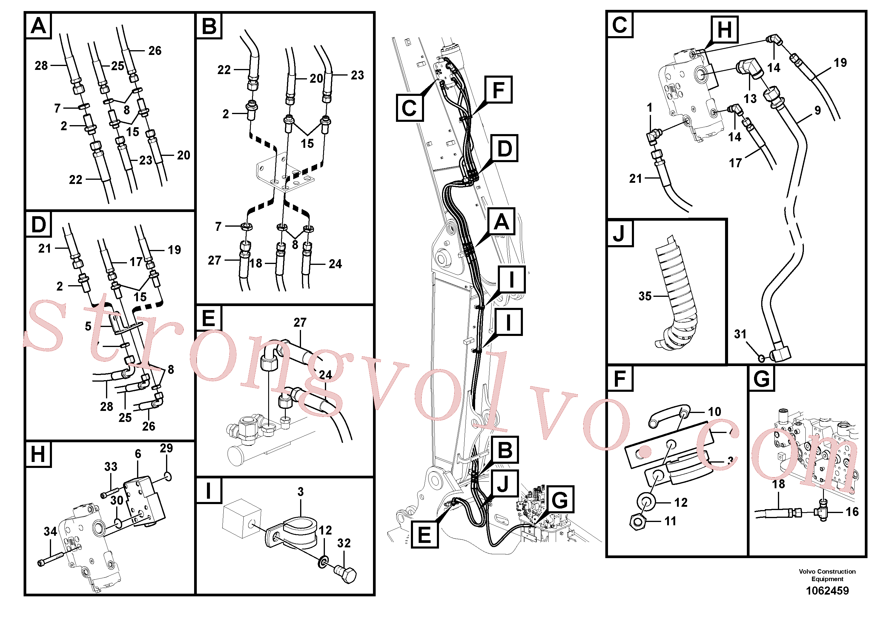 VOE938110 Volvo Hidráulica de serviço, ruptura do braço de afundamento para lança ajustável(1062459 Montagem)