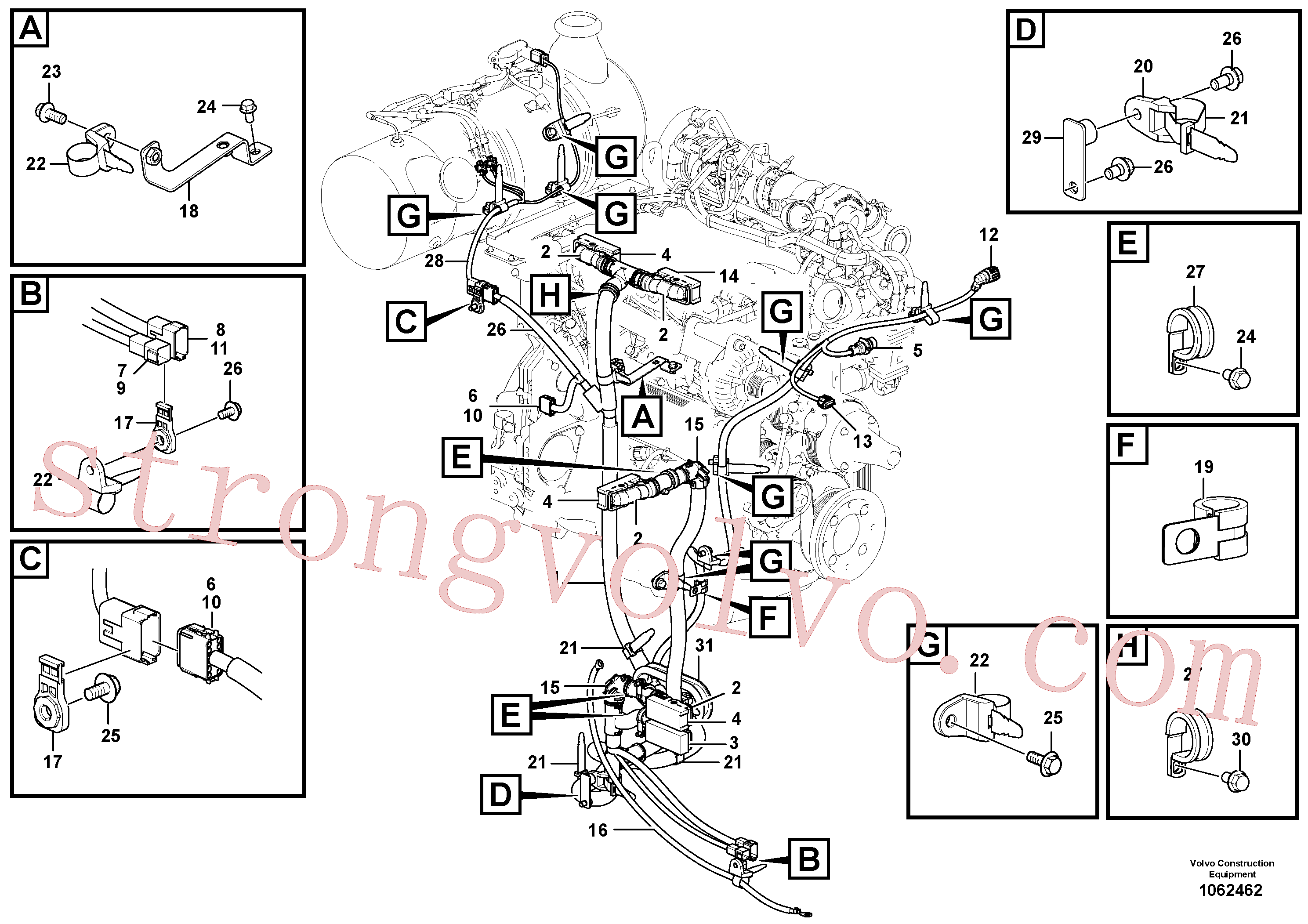 China Made VOE14559099 Suporte Volvo Acessórios para escavadeira