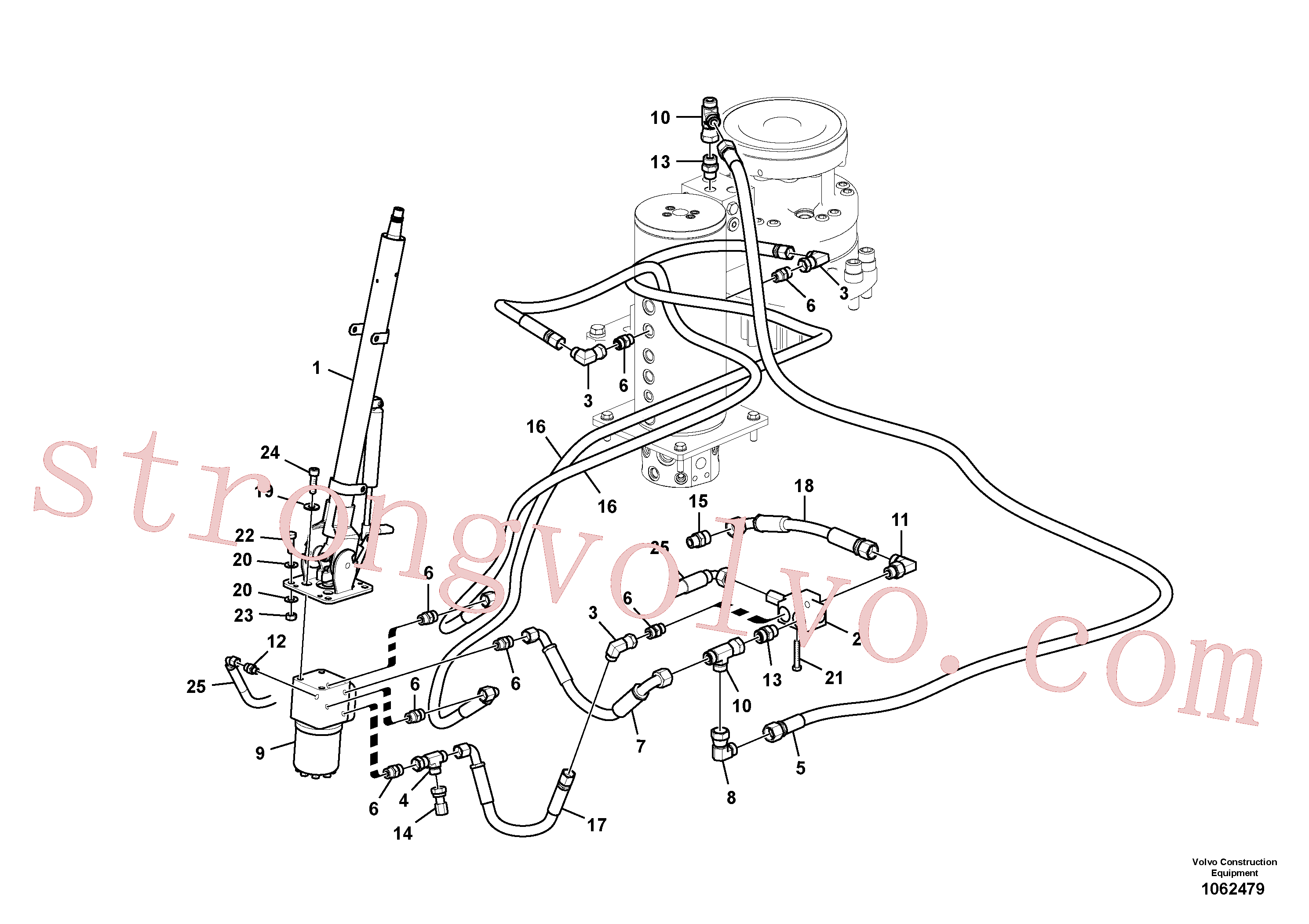 VOE15143398 Volvo Sistema hidráulico, linha da direcção(1062479 Montagem)
