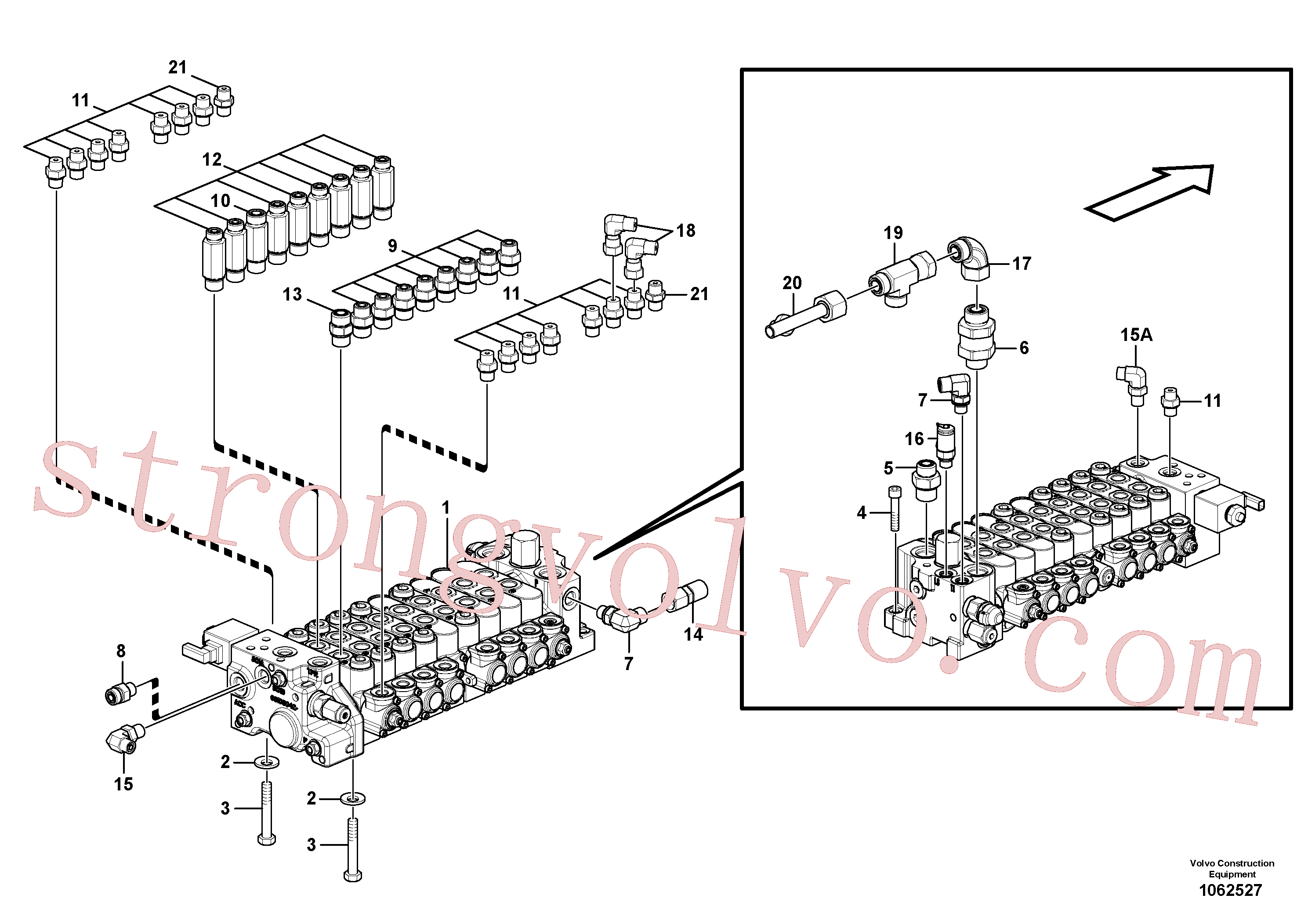 VOE11807076 Volvo Válvula de comando com acessórios.(1062527 Montagem)