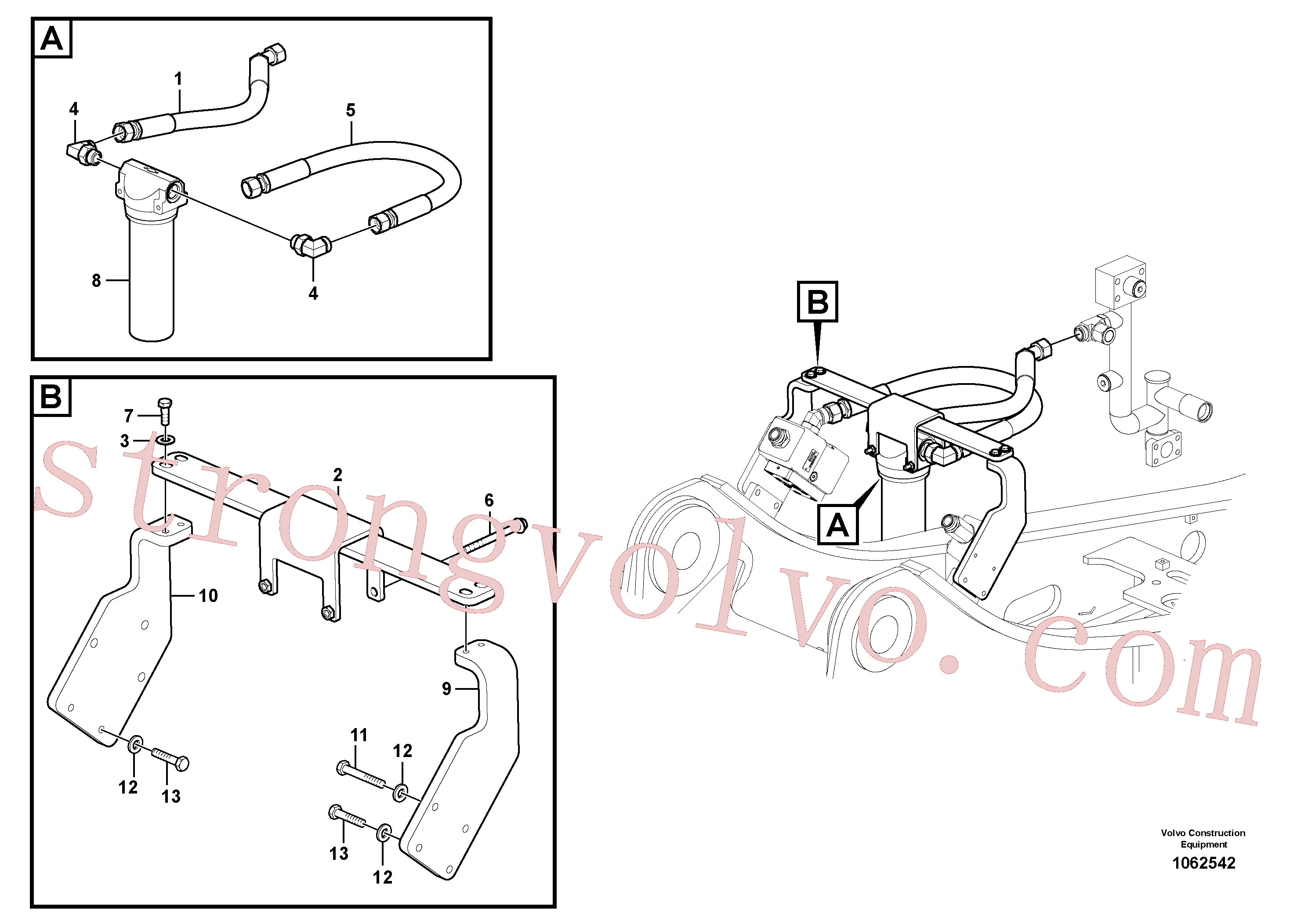 VOE991638 Volvo Hidráulica de serviço, martelo e cortador para filtro de retorno(1062542 Montagem)