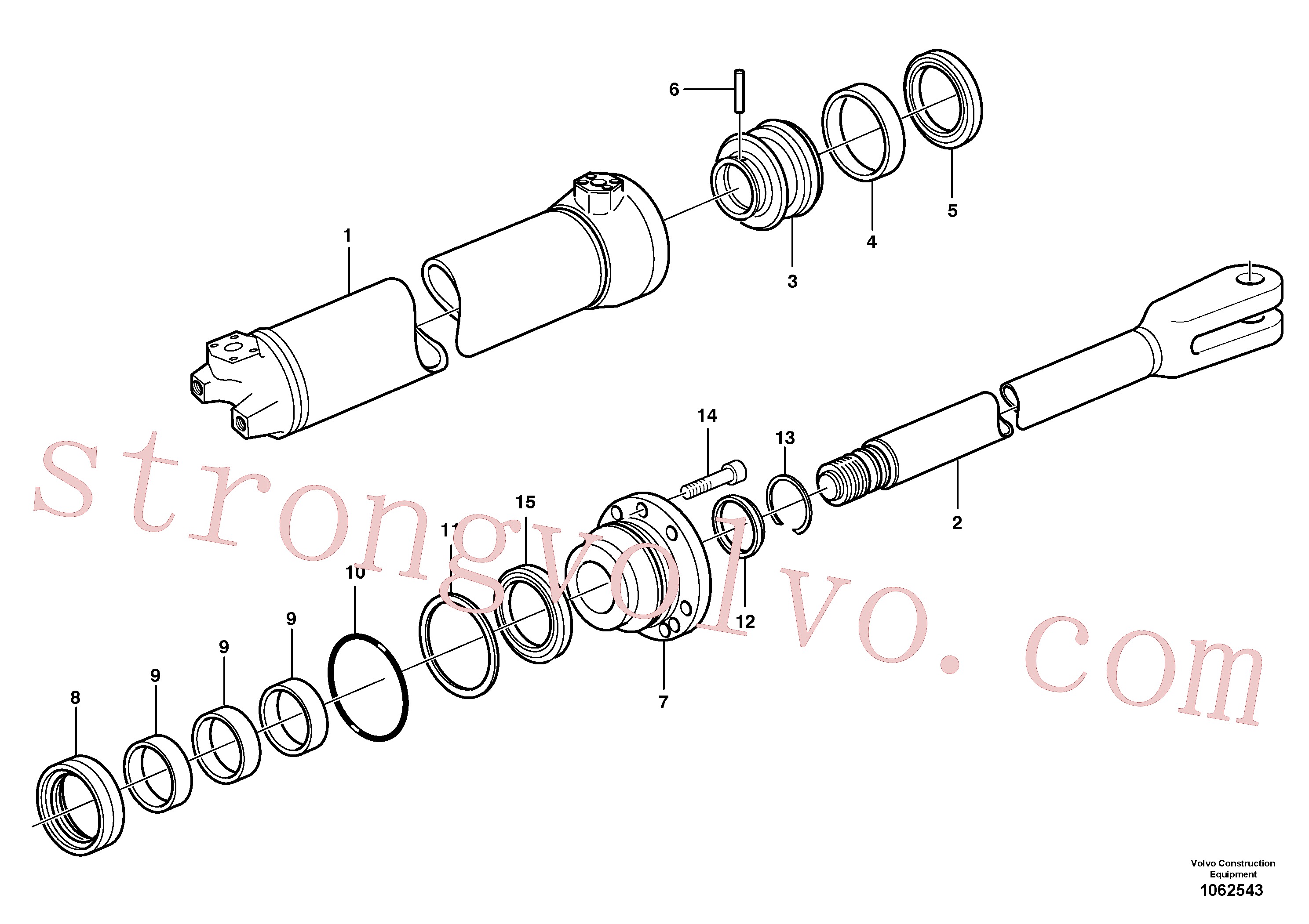 VOE14012325 Volvo Cilindro de elevação(1062543 Montagem)