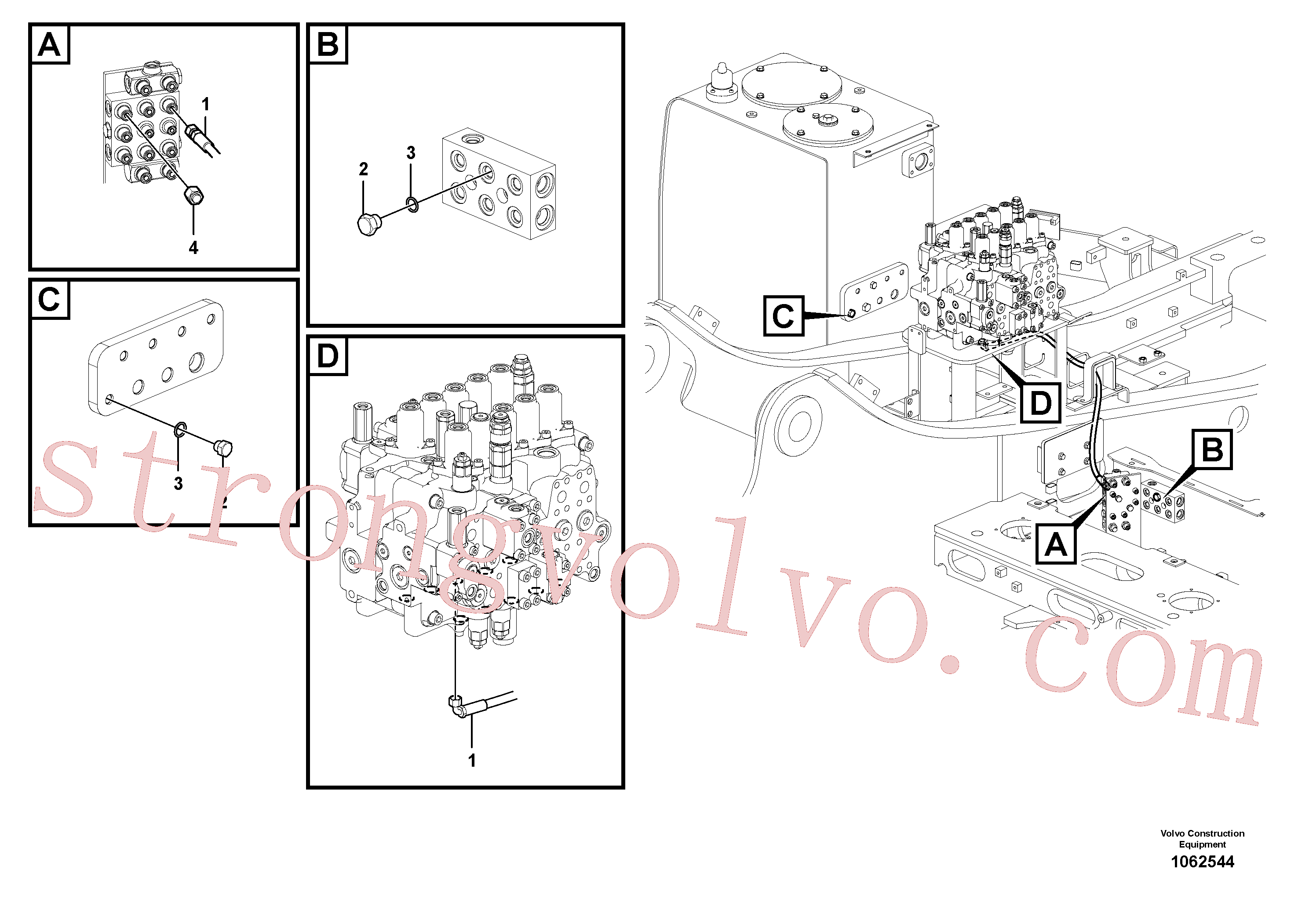 VOE11803540 Volvo Sistema servomotor, válvula de comando para válvula solenóide(1062544 Montagem)