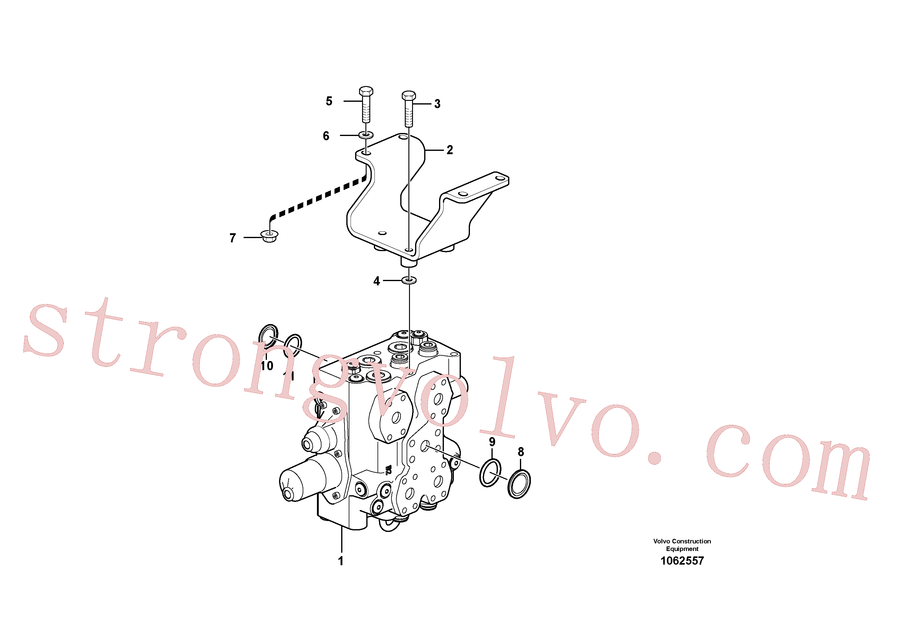 VOE60113113 Volvo Válvula de comando com acessórios.(1062557 Montagem)