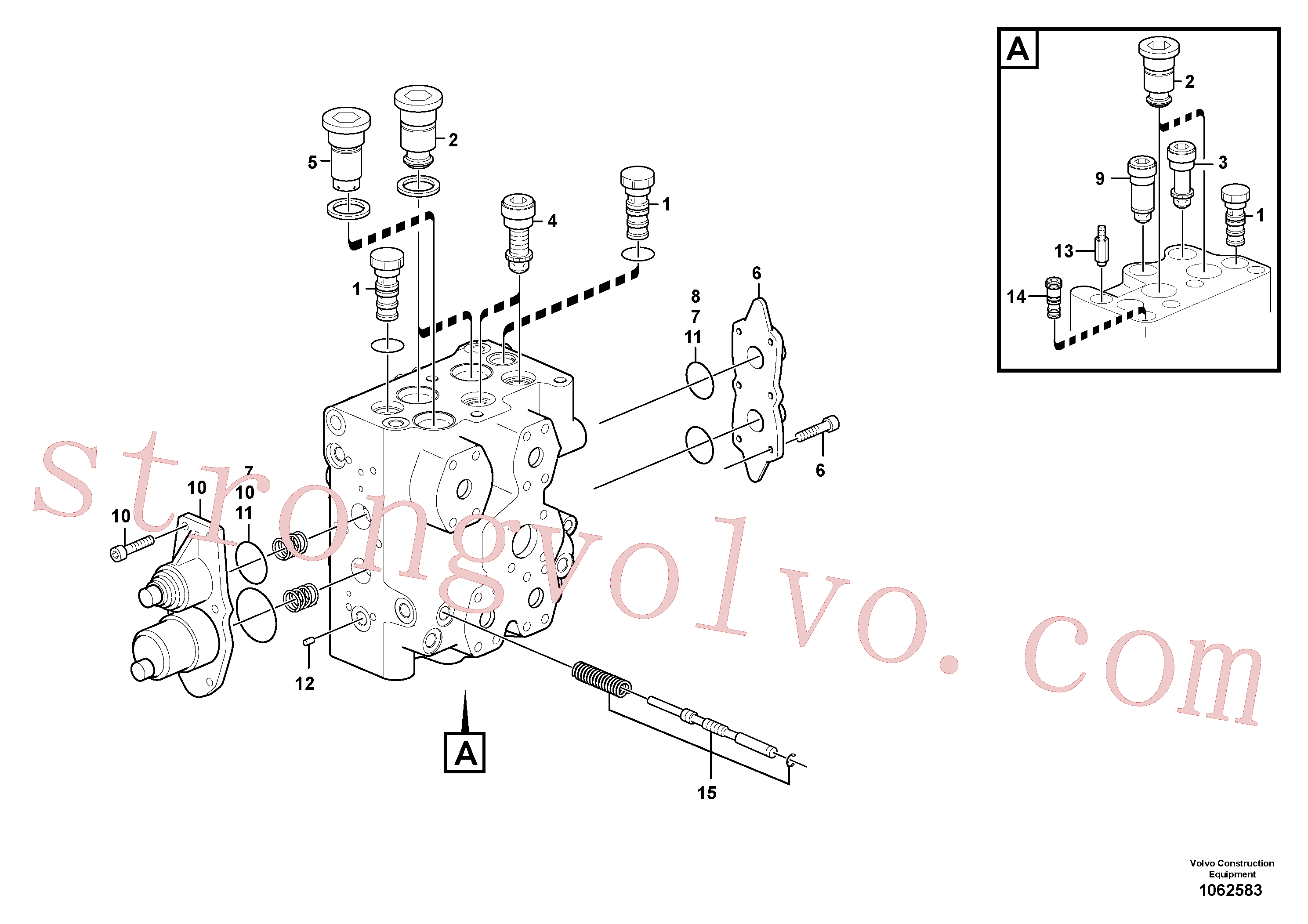 VOE15165285 Volvo Válvula de comando(1062583 Montagem)