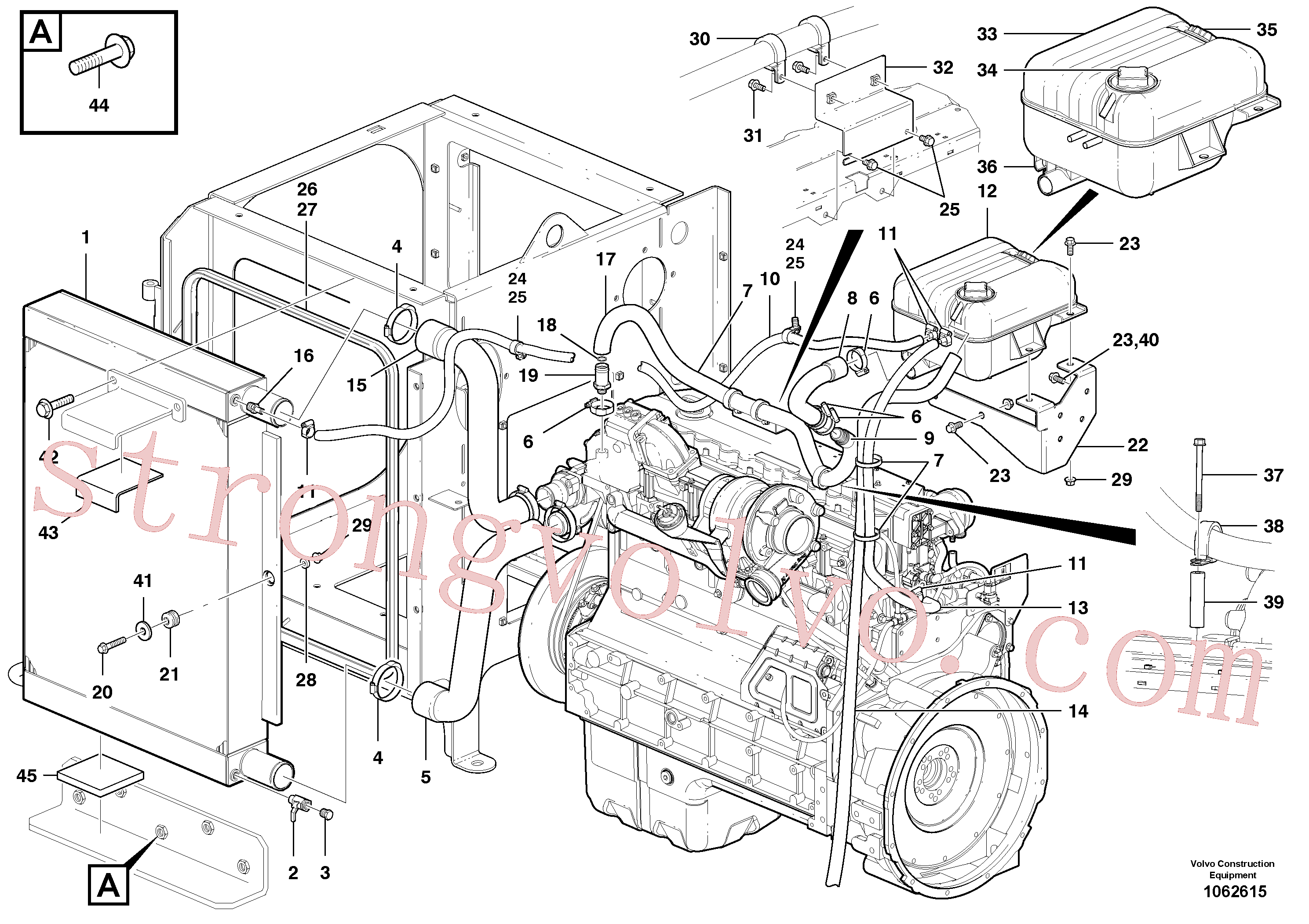 China Made VOE969981 Parafuso flangeado Volvo Acessórios para escavadeira