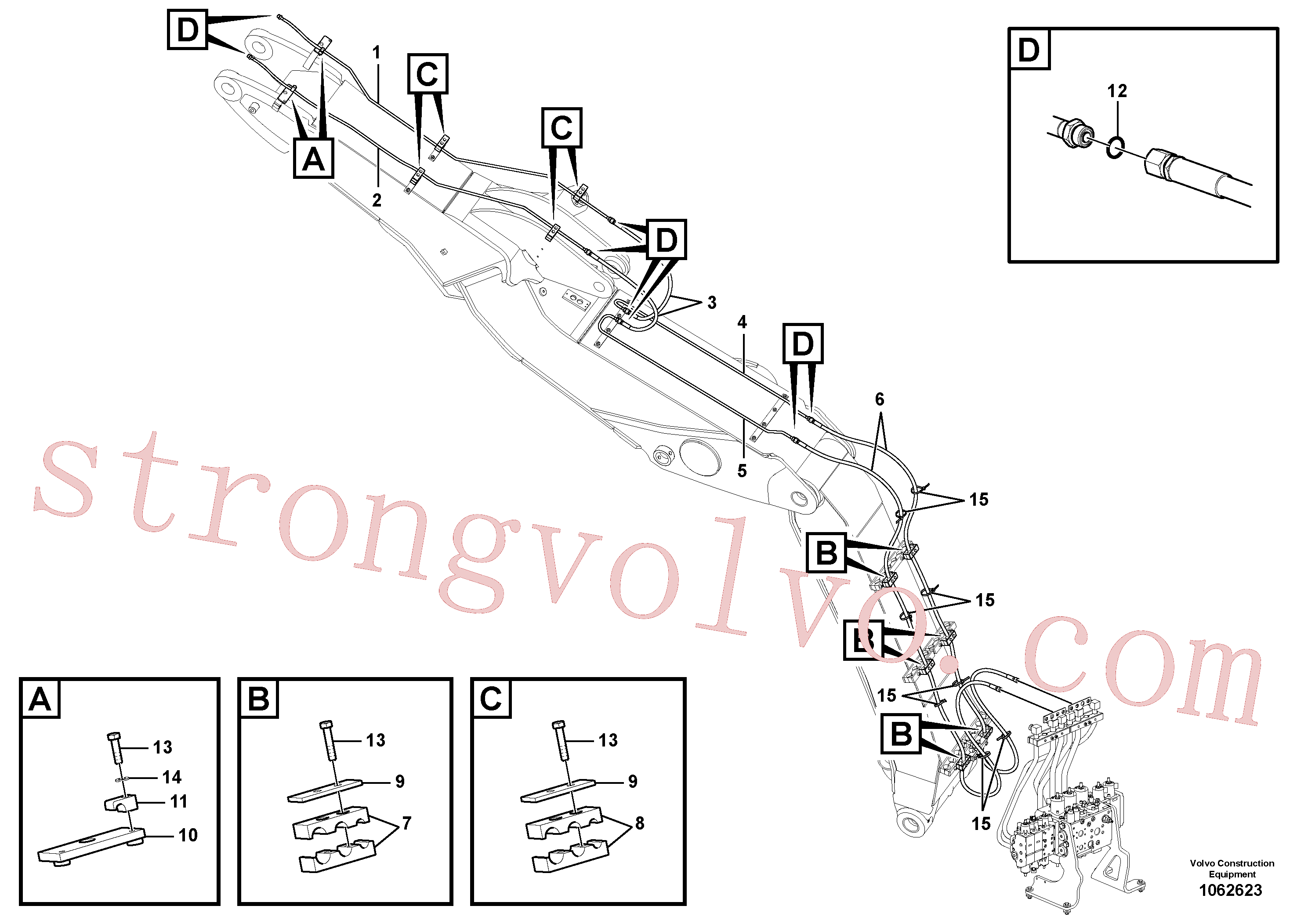VOE936250 Volvo Hidráulica de serviço, encaixe rápido na lança(1062623 Montagem)