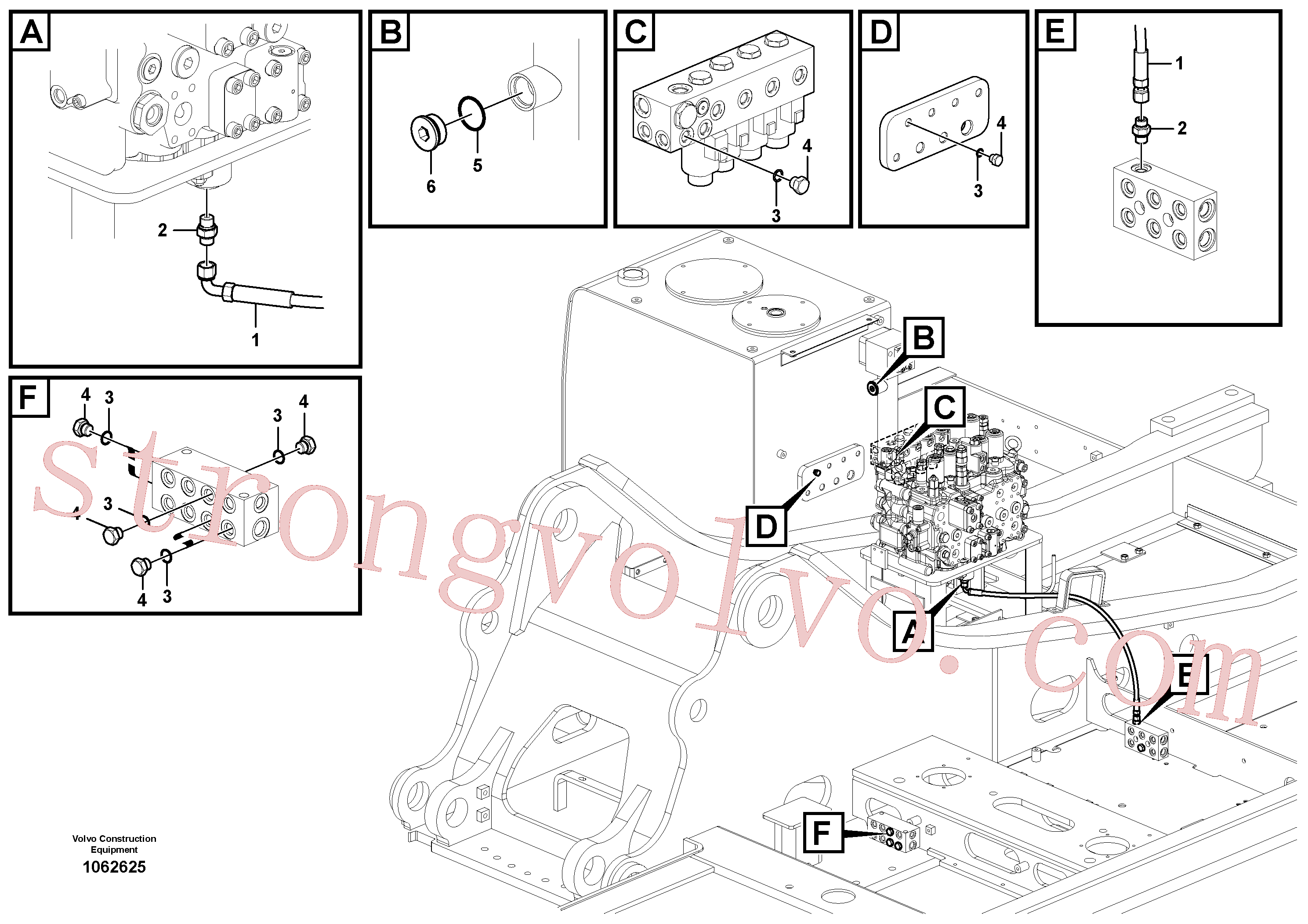 SA9415-31072 Volvo Sistema servomotor, martelo e corte(1062625 Montagem)