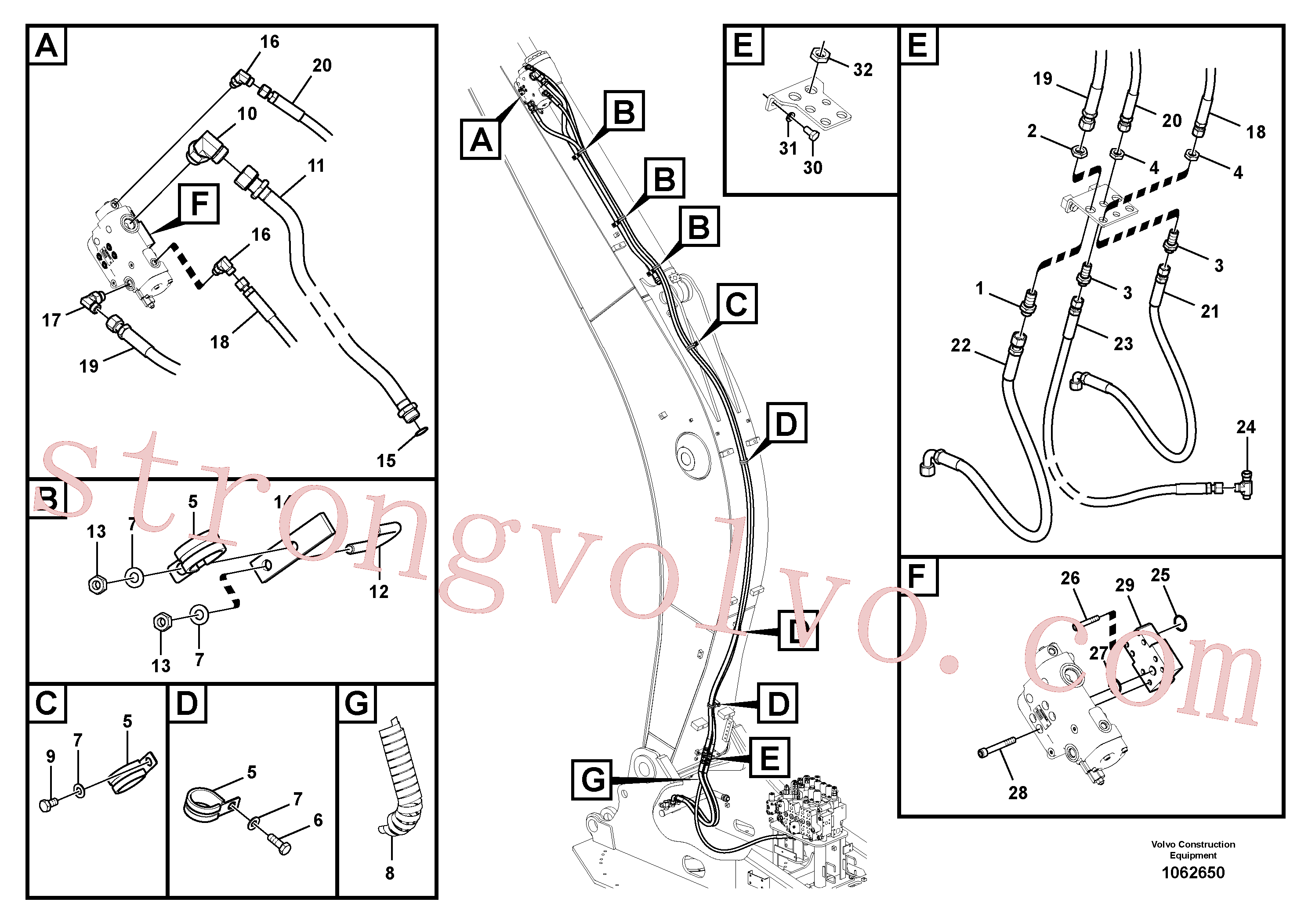 VOE936257 Volvo Hidráulica de serviço, ruptura do braço de afundamento(1062650 Montagem)
