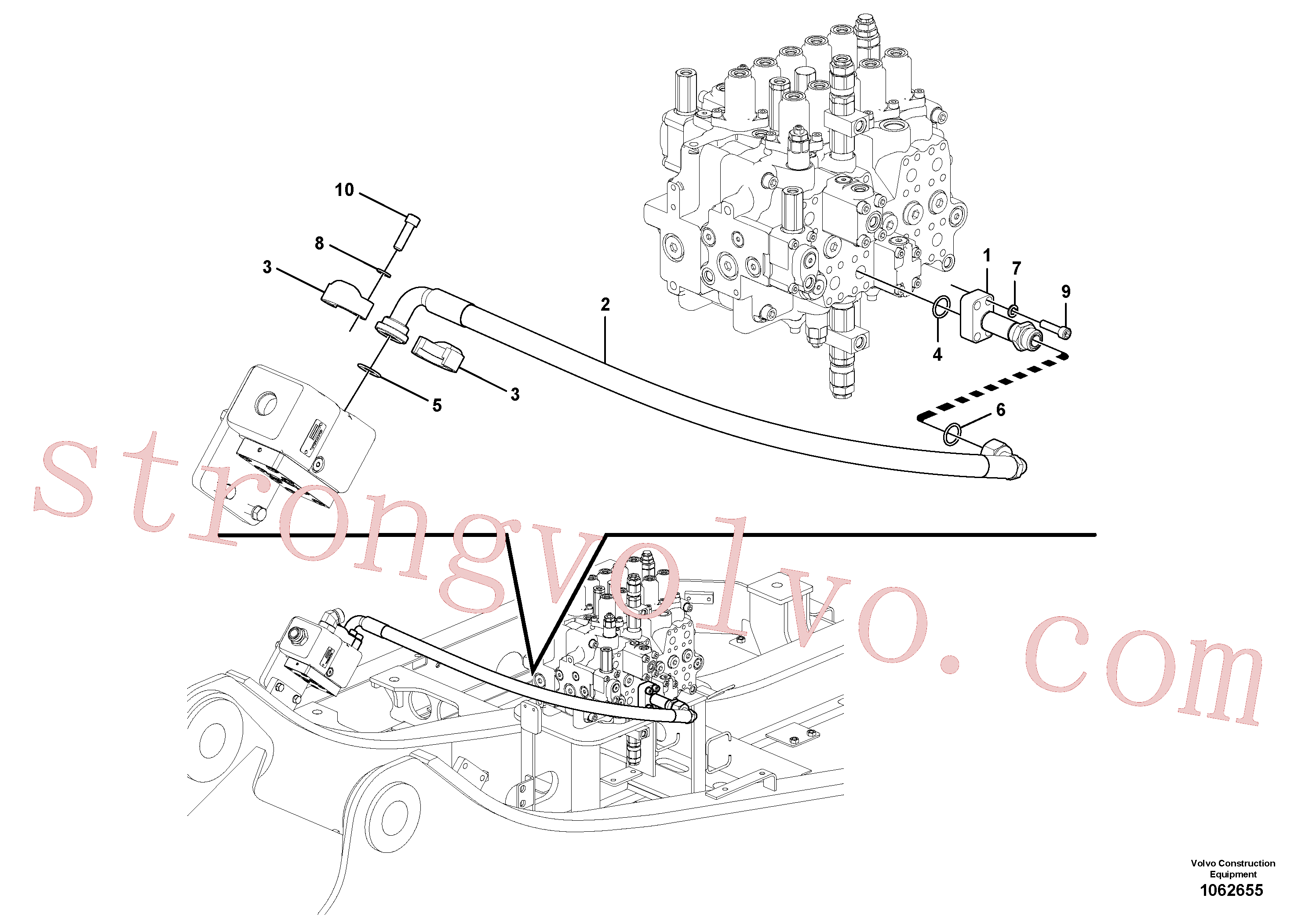 VOE14539229 Volvo Hidráulica de serviço, martelo e cortador para topo(1062655 Montagem)