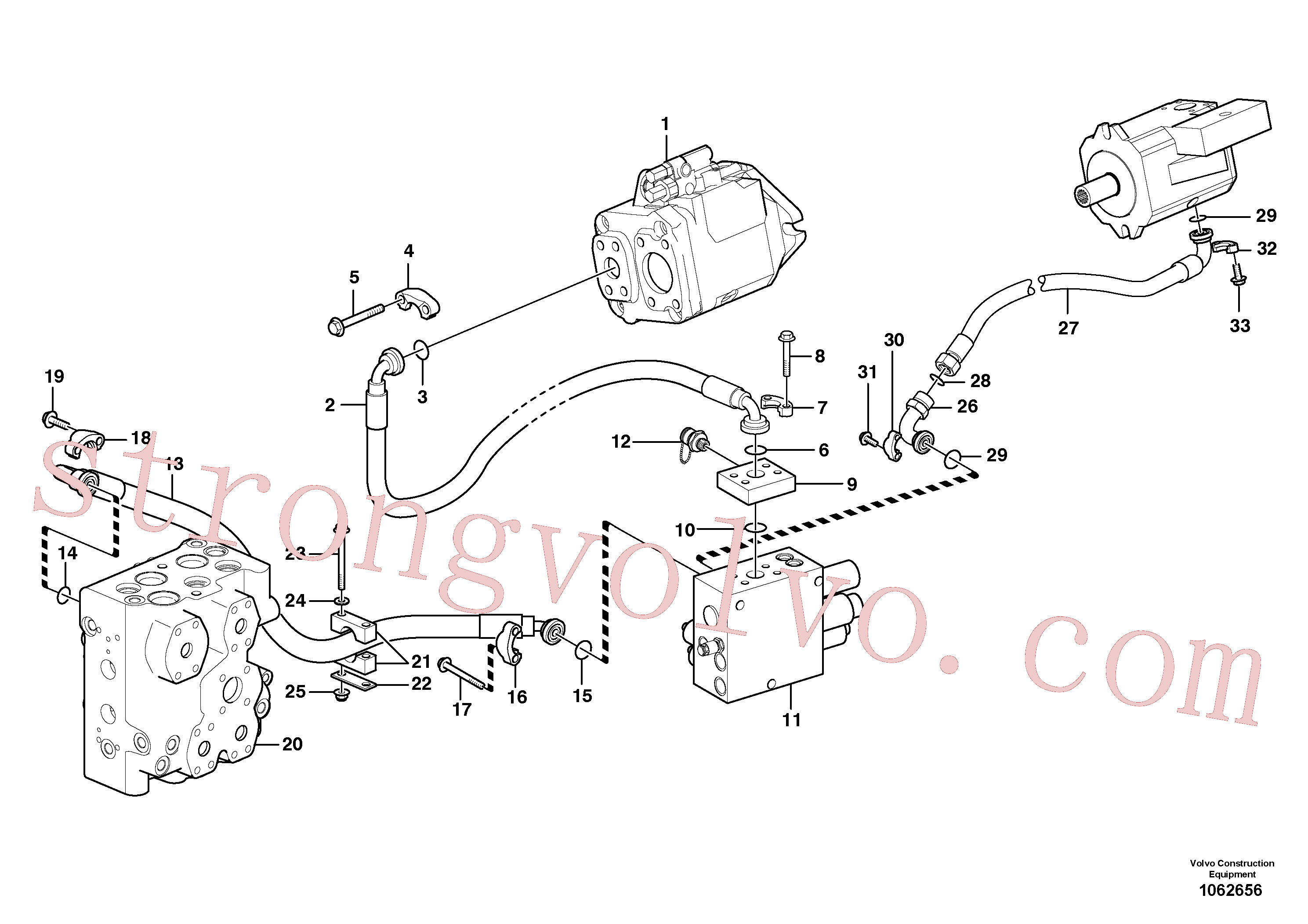 VOE11172711 Volvo Sistema hidráulico, linha de alimentação(1062656 Montagem)