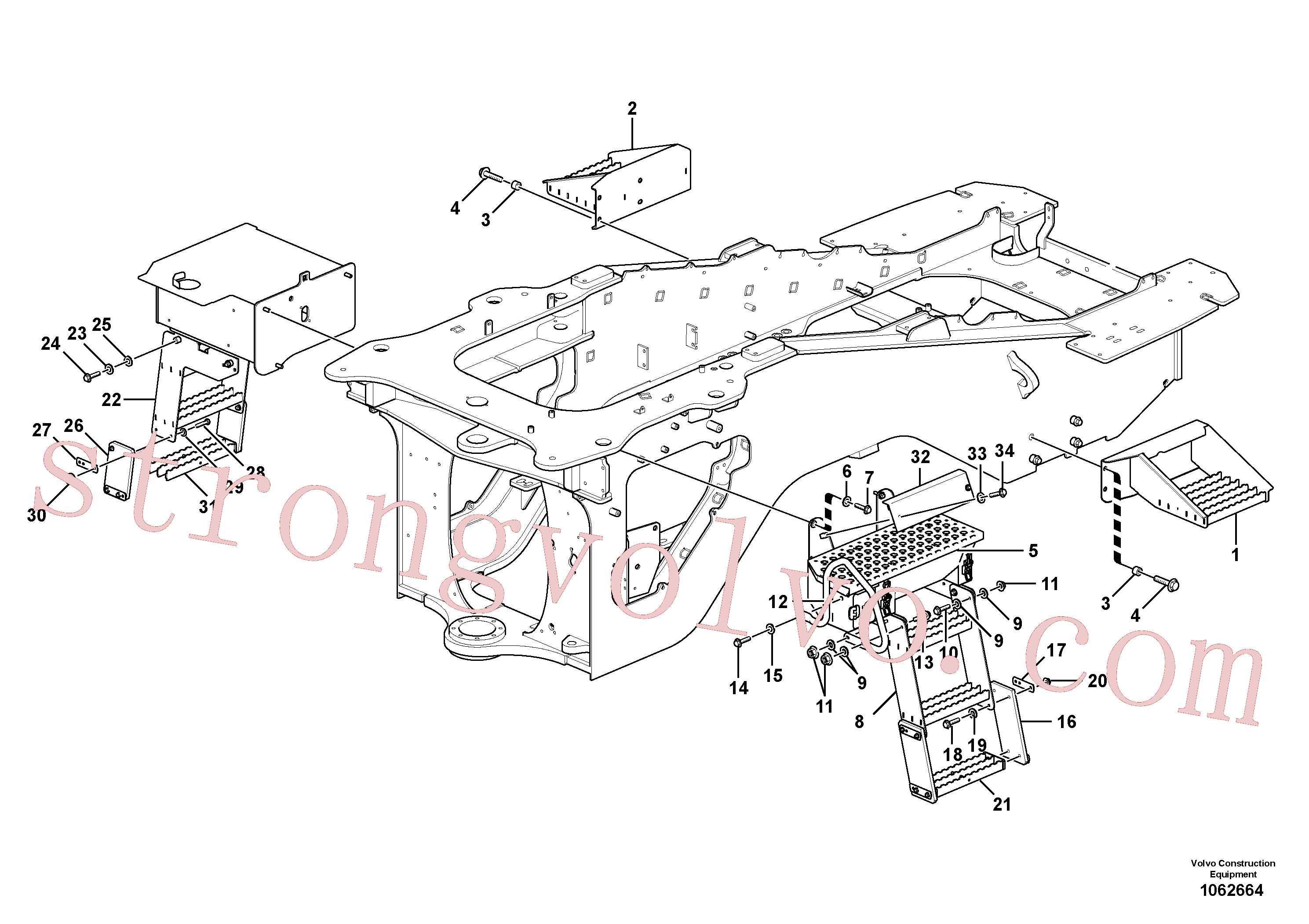 Atacado VOE946472 Parafuso flangeado Volvo escavadeira