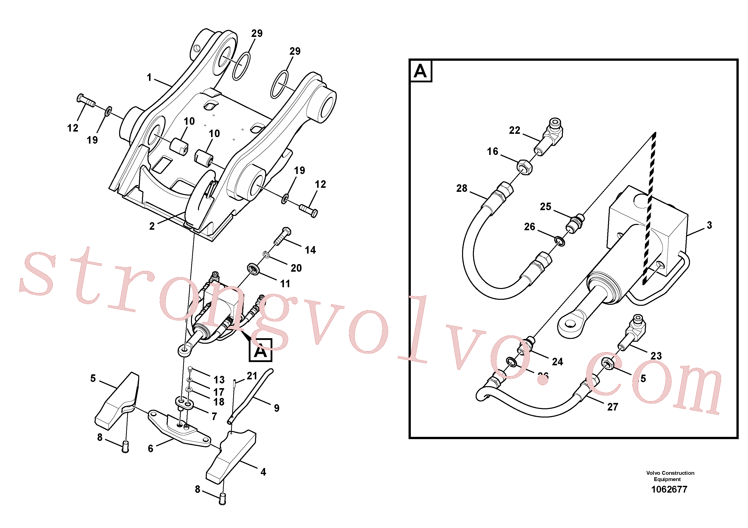 SA1171-75220 Volvo Suporte de acoplamento, QuickFit(1062677 Montagem)