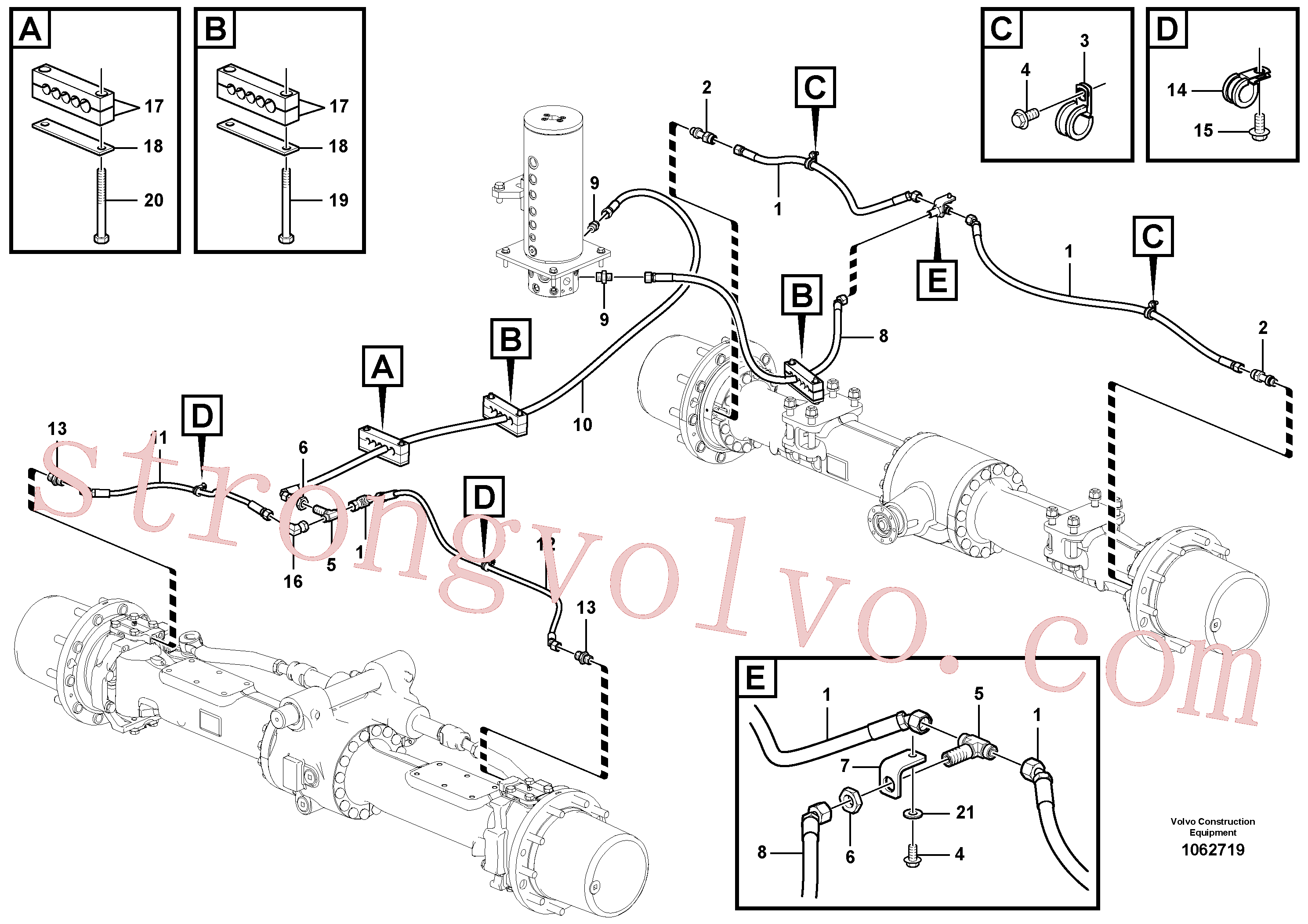 VOE936533 Volvo Sistema hidráulico, linha de travão inferior(1062719 Montagem)