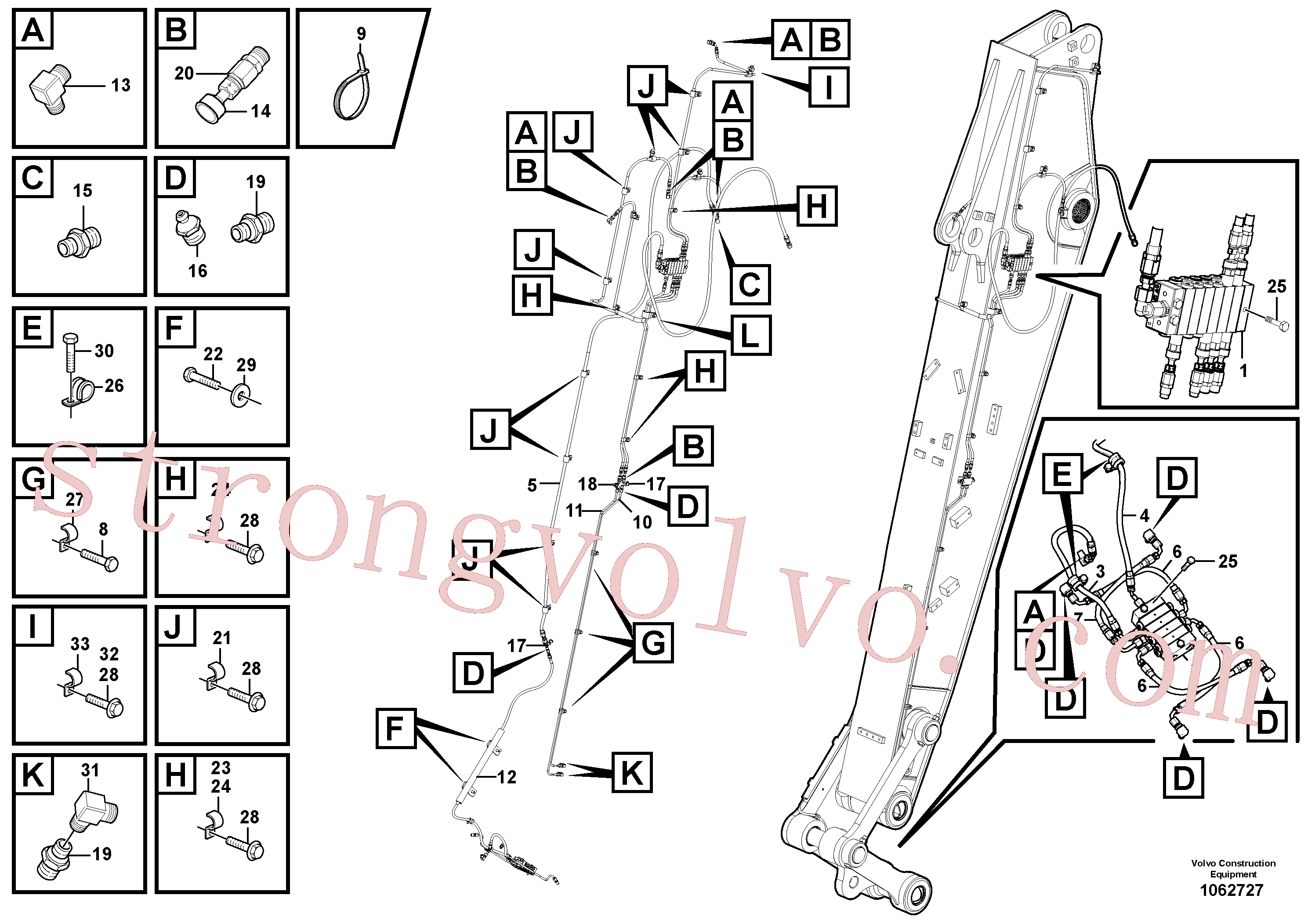 VOE14597582 Volvo Sistema de lubrificação automático, braço(1062727 Montagem)