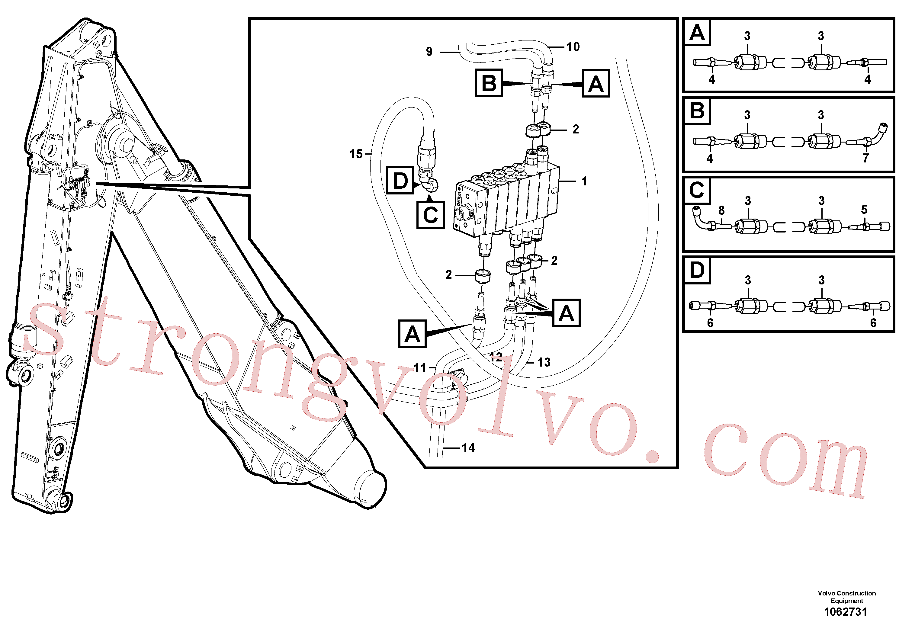 VOE14389578 Volvo Conjunto distribuidor, braço(1062731 Montagem)