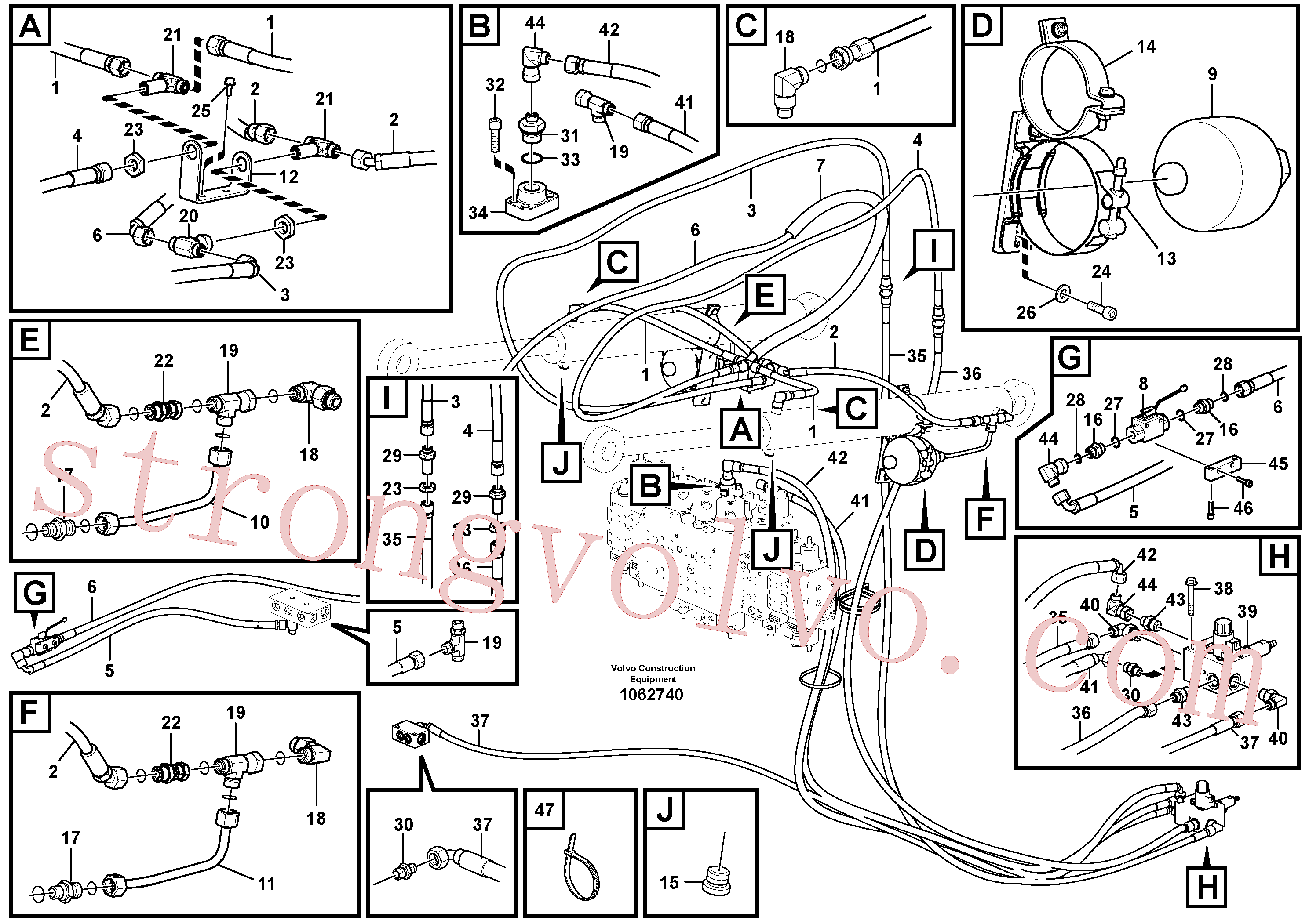 VOE938666 Volvo Hidráulica de serviço, válvulas(1062740 Montagem)