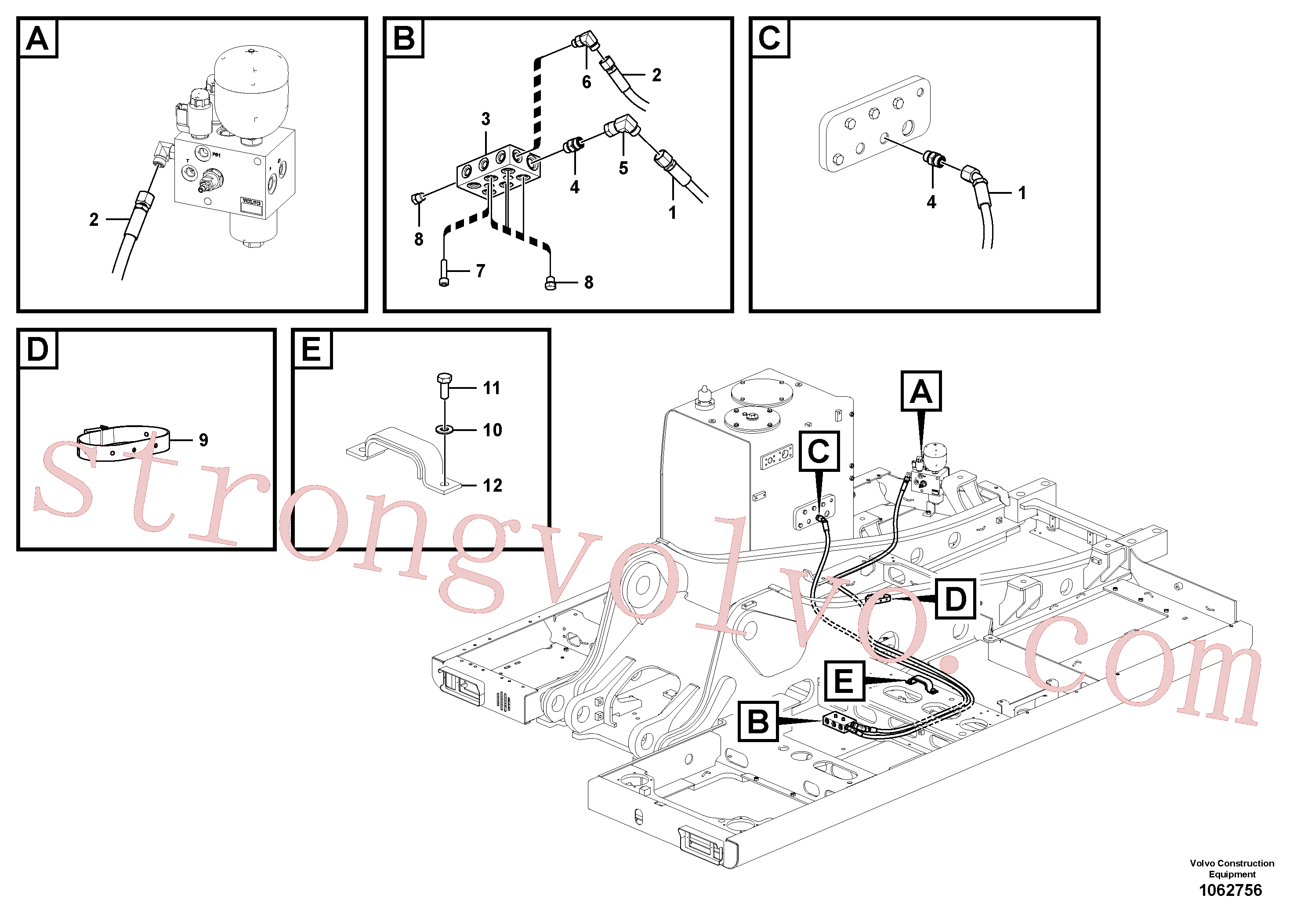 VOE14555855 Volvo Sistema servomotor, válvula de comando para válvula solenóide(1062756 Montagem)