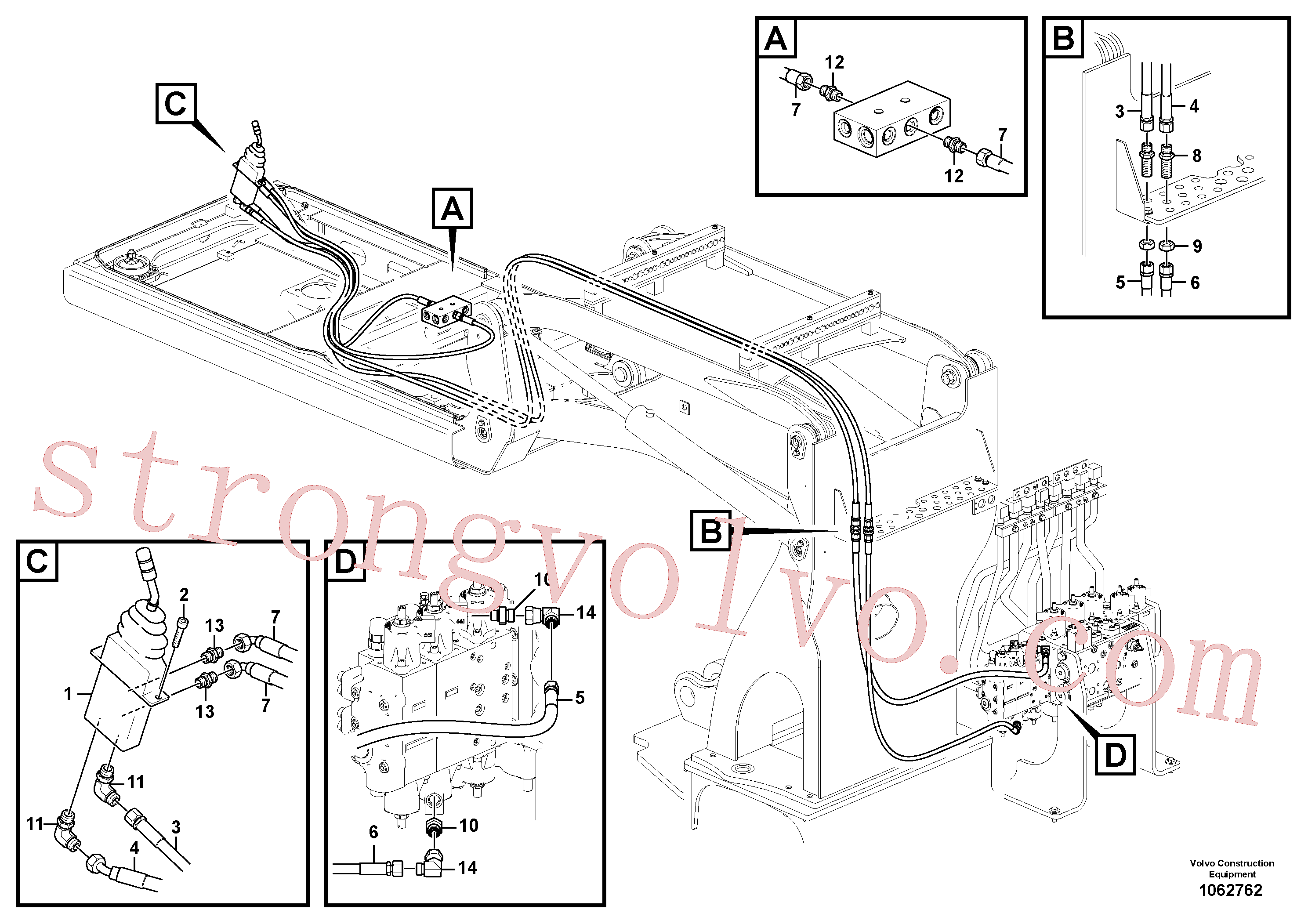 VOE937338 Volvo Joystick do servo-sistema, cabina elevatória(1062762 Montagem)