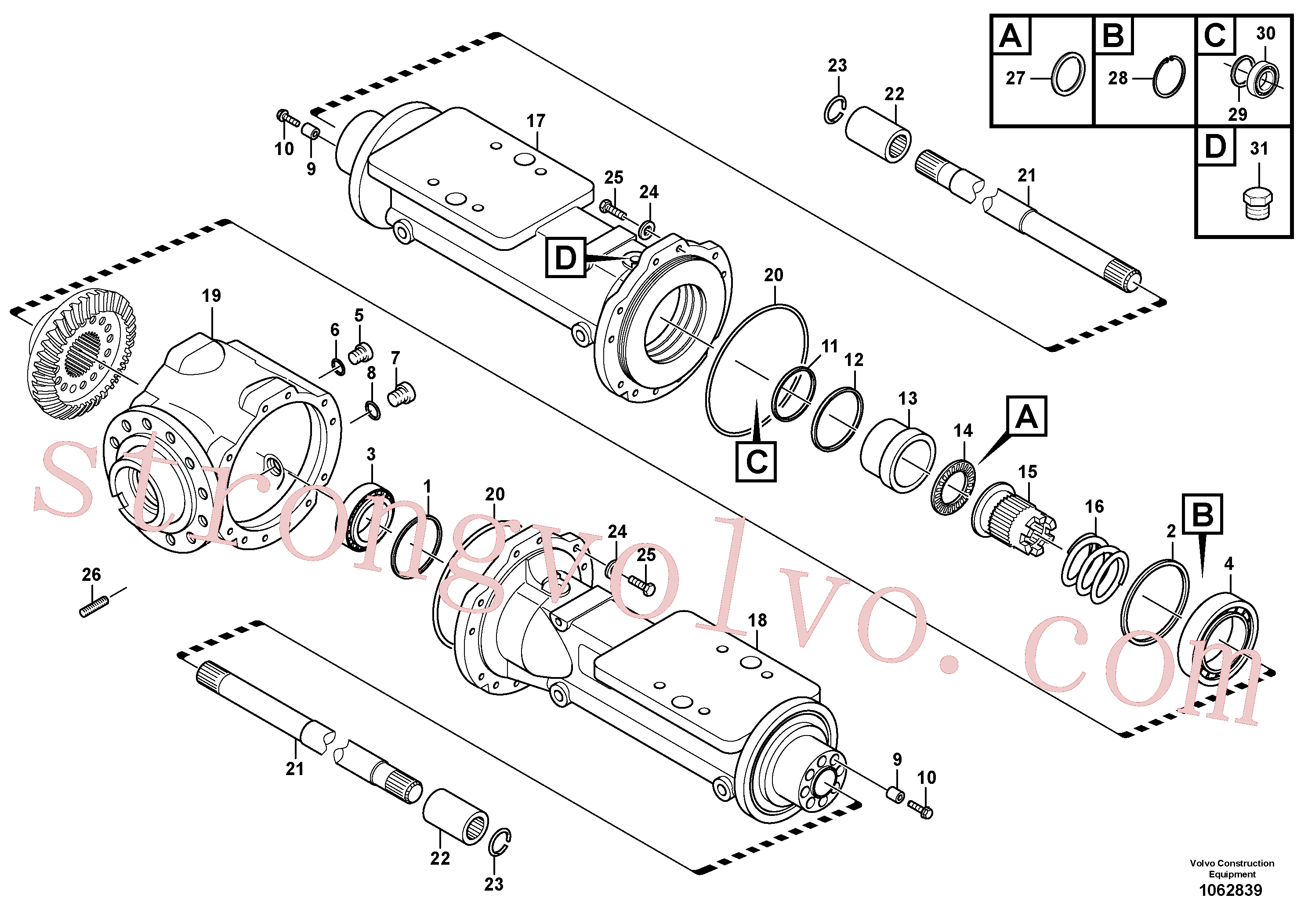 VOE17219523 Volvo Alojamento - eixo traseiro(1062839 Montagem)