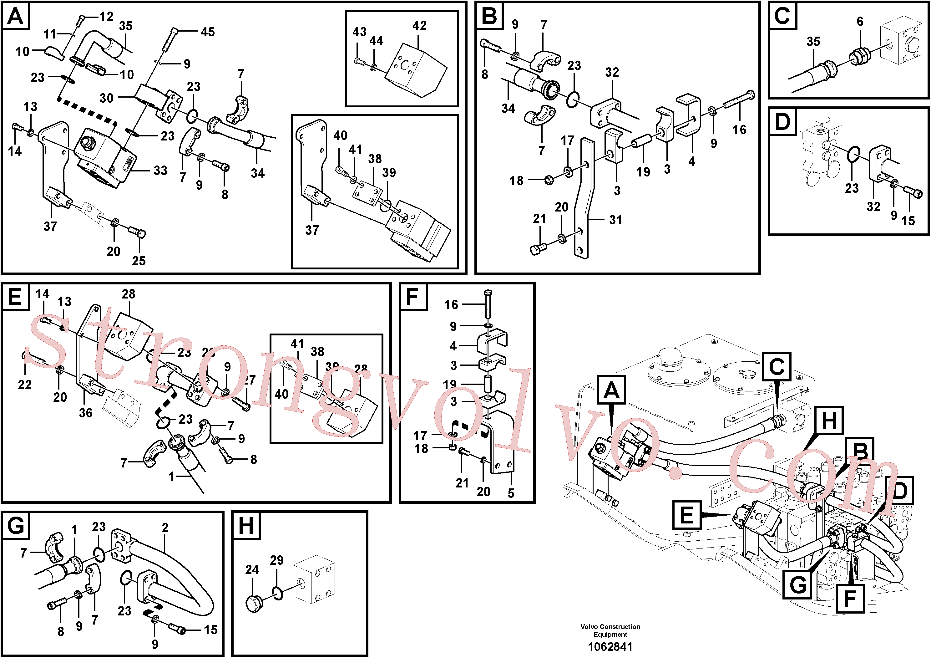 VOE14511518 Volvo Hidráulica de serviço, martelo e cortador para topo(1062841 Montagem)