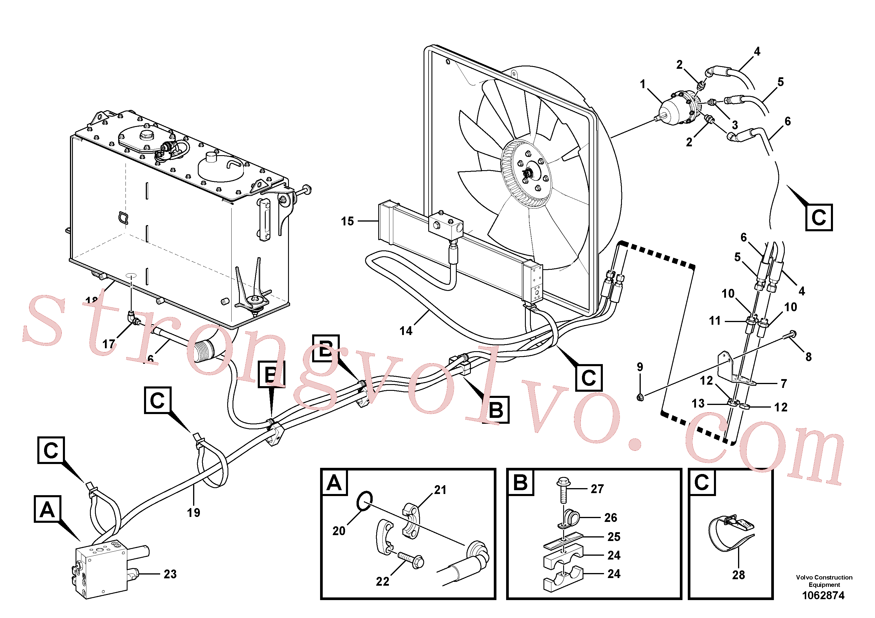 VOE11110371 Volvo Accionamento de ventilador(1062874 Montagem)