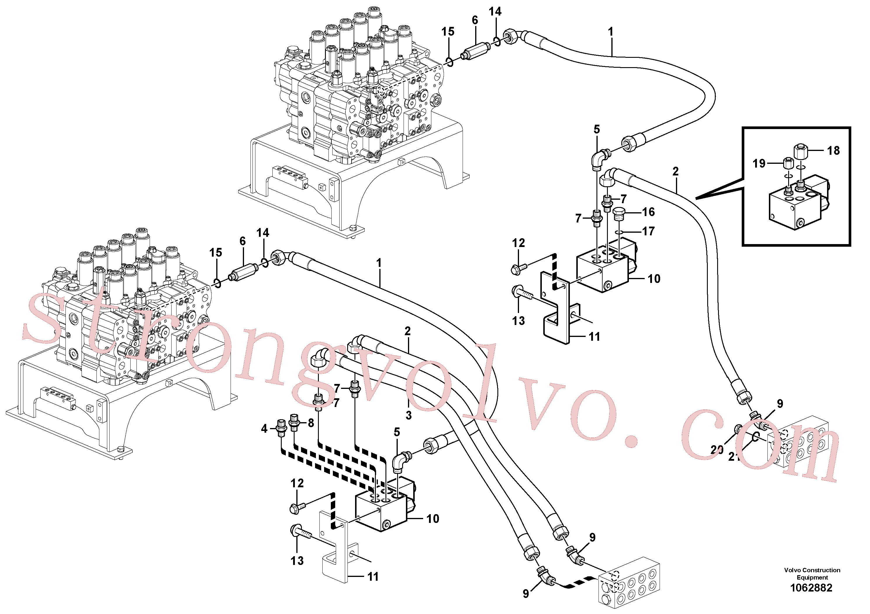VOE936478 Volvo Hidráulica de serviço, encaixe rápido na estrutura superior(1062882 Montagem)