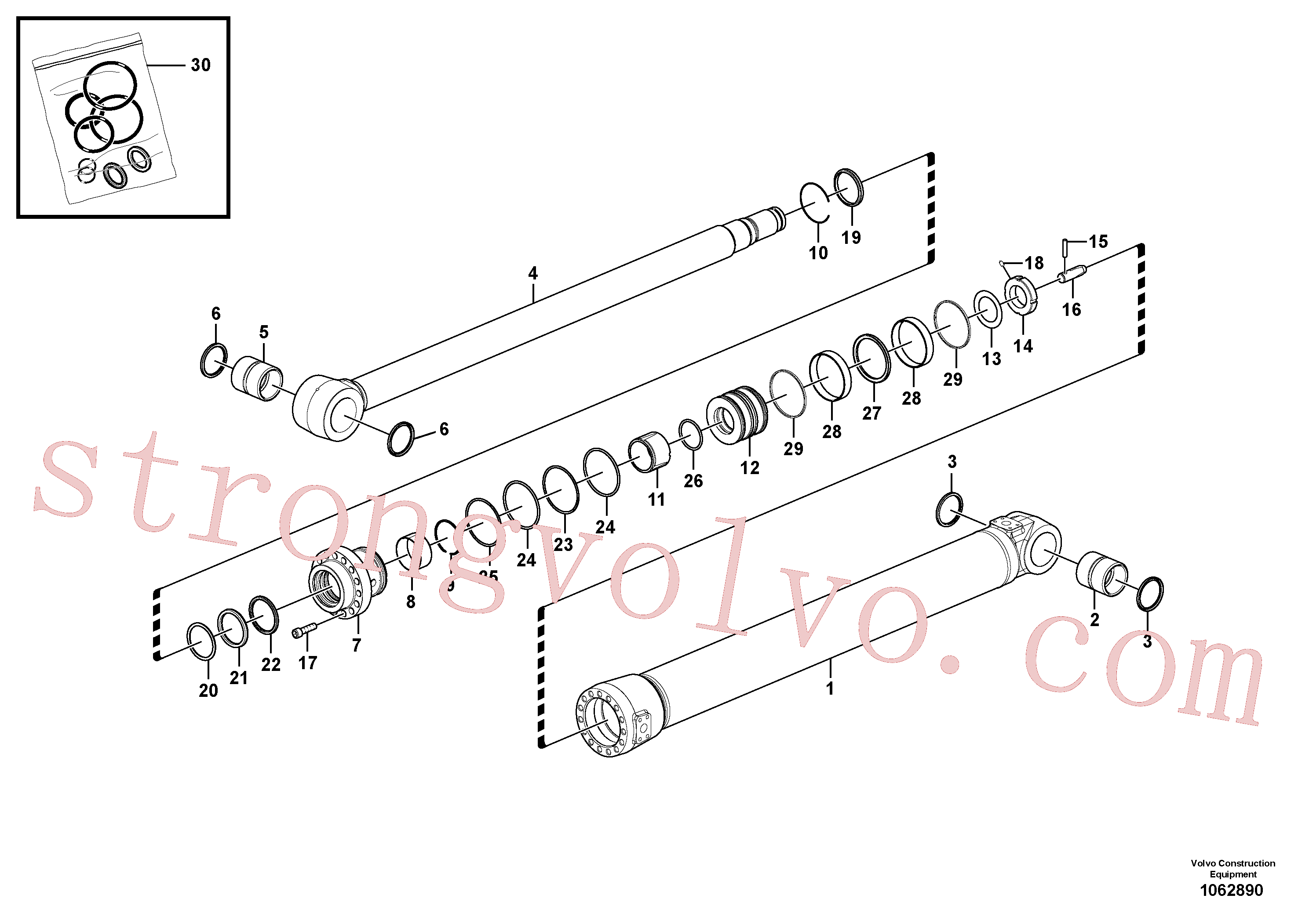 VOE14623513 Volvo Cilindro do braço de afundamento(1062890 Montagem)