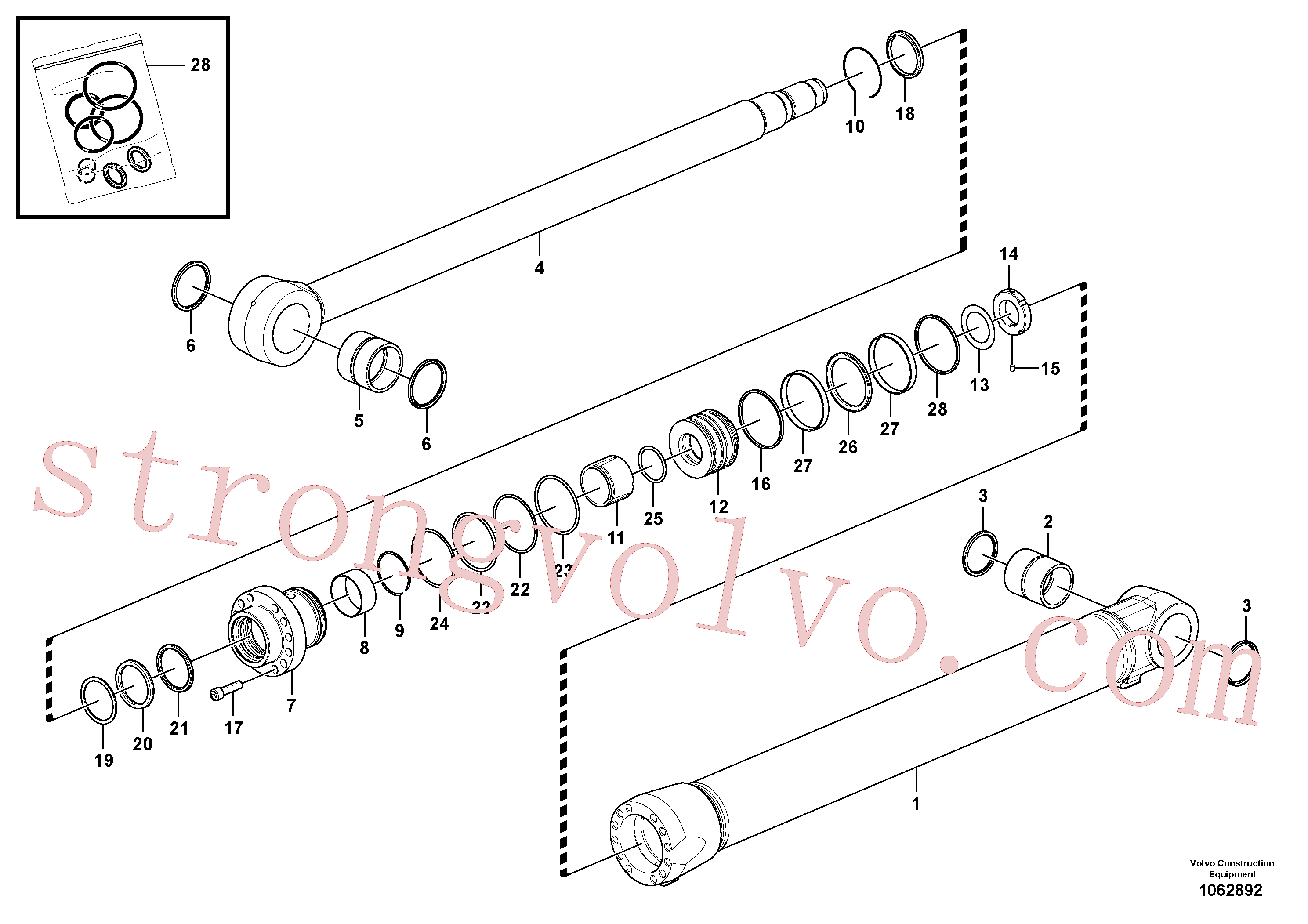 VOE14589724 Volvo Cilindro da lança(1062892 Montagem)