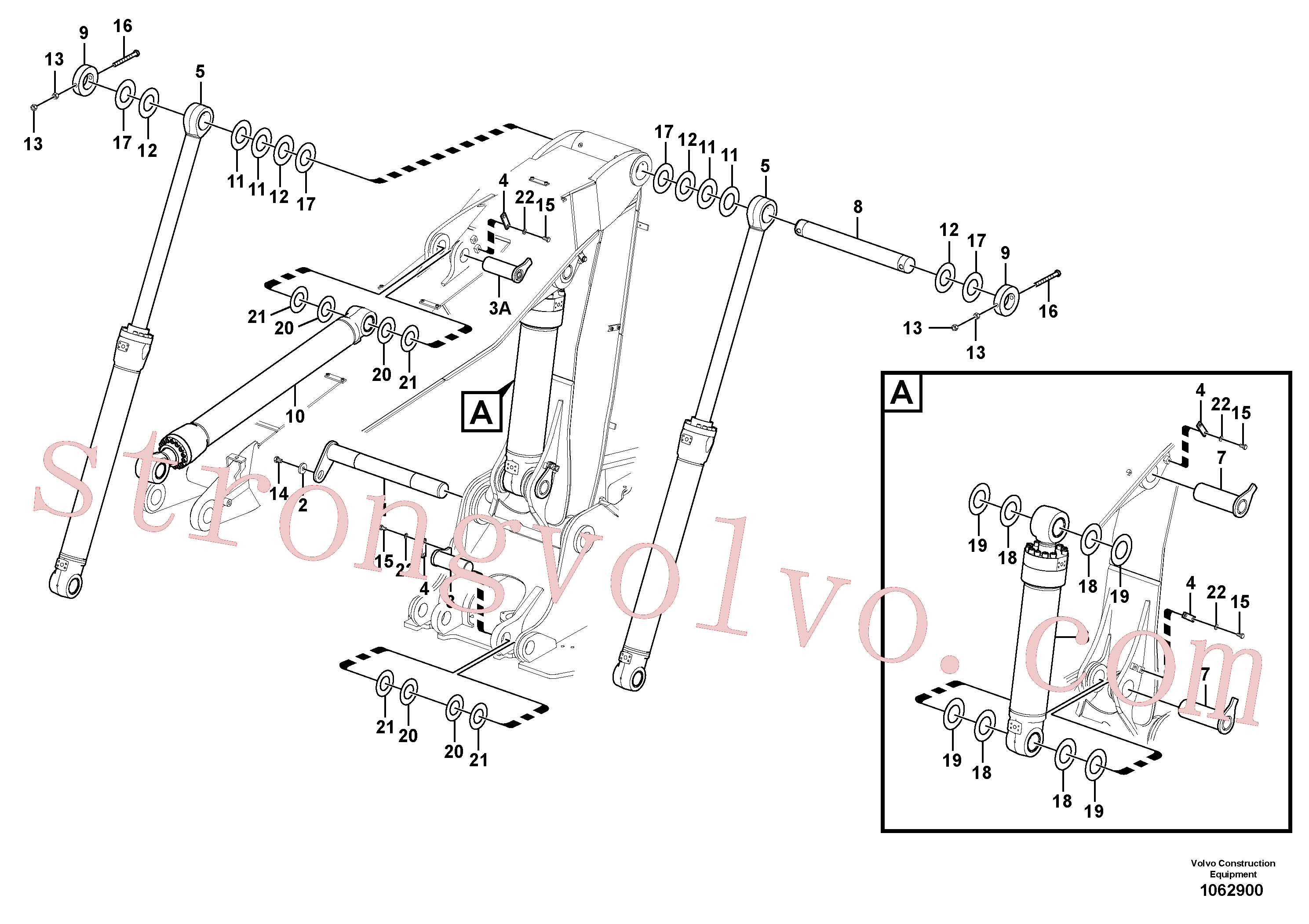 Volvo Montagem VOE14578086 Cilindro da haste cilindro de pluma Acessórios