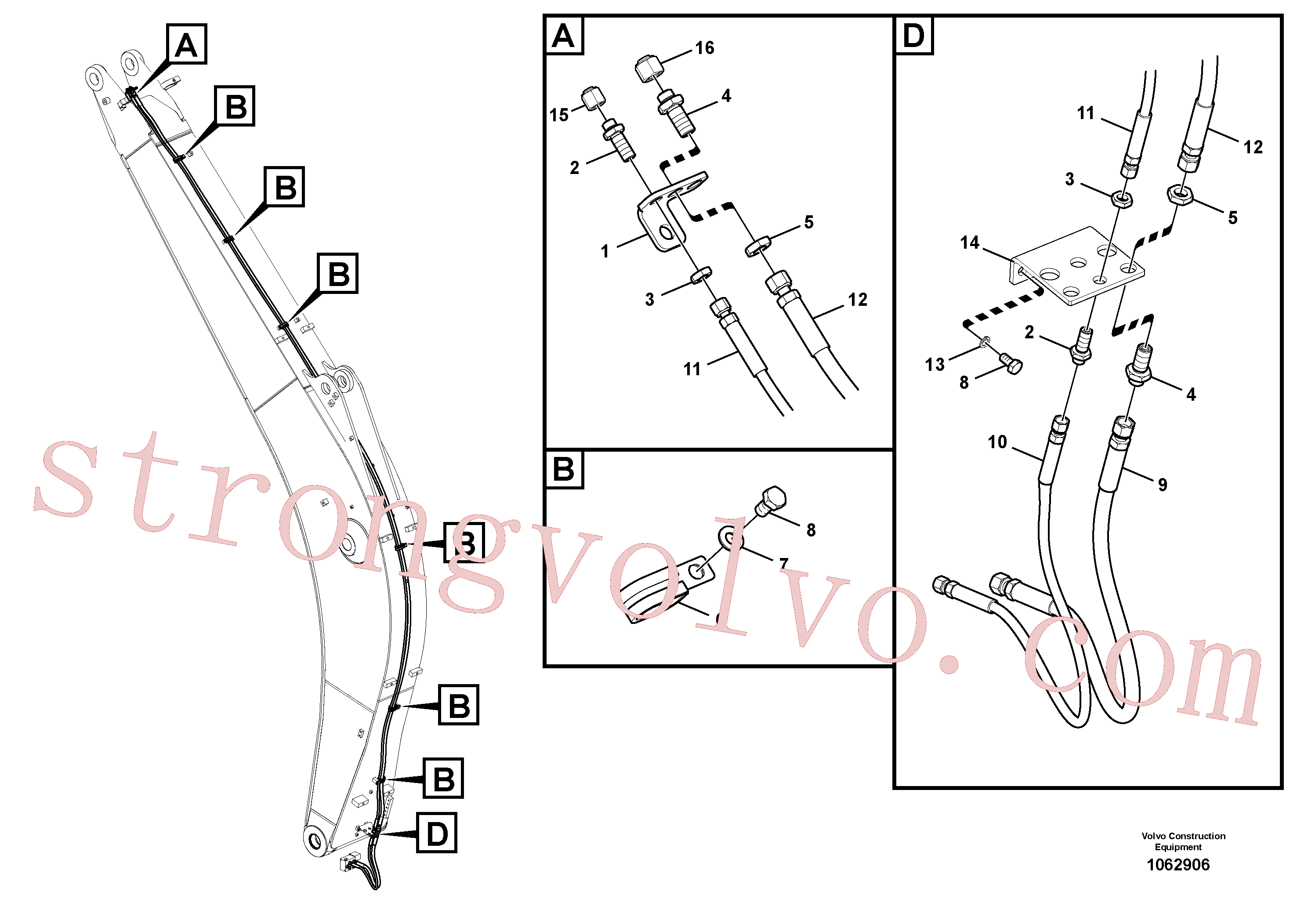 VOE15014435 Mangueira completa Volvo escavadeira