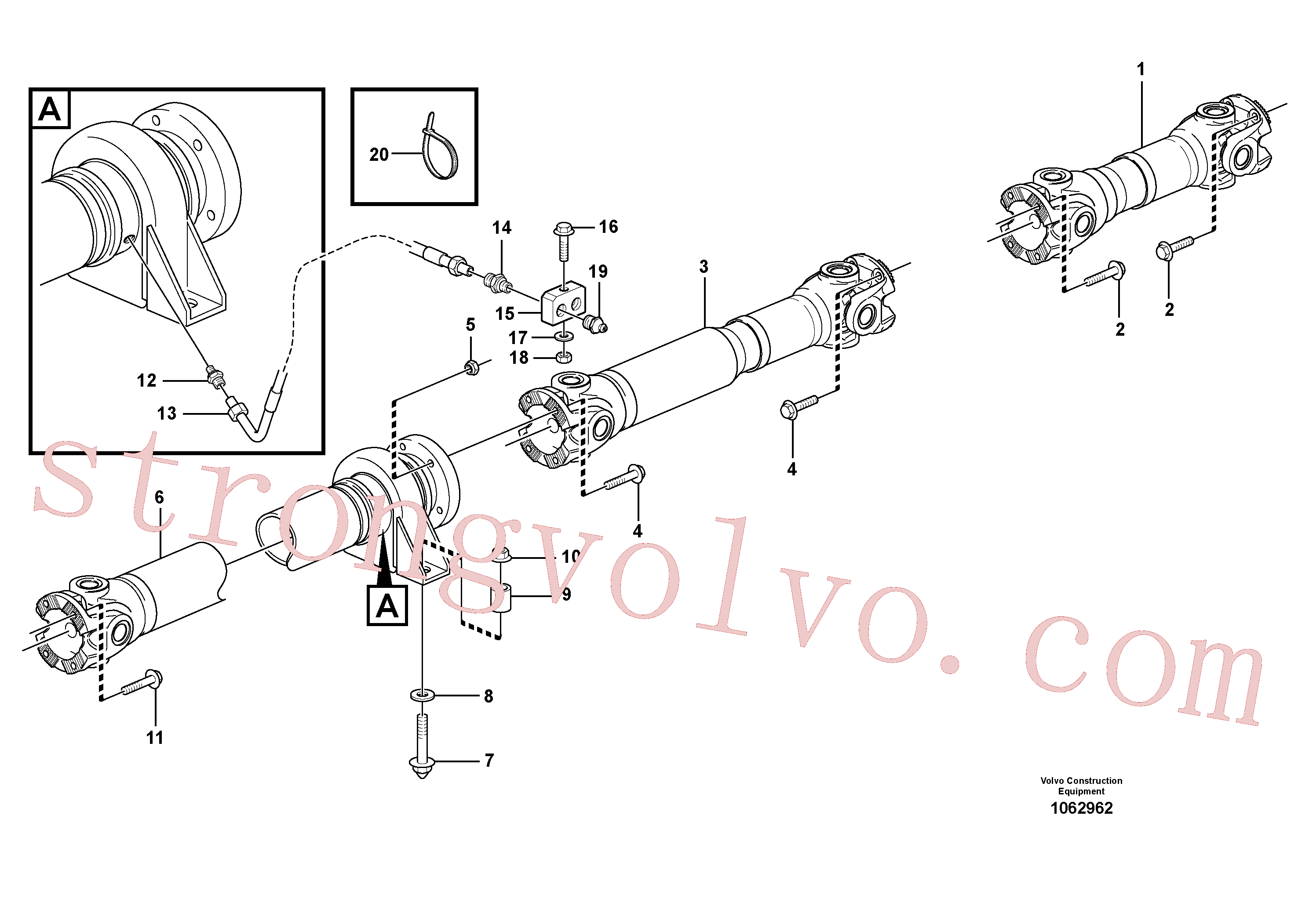 VOE15085422 Volvo Veios propulsores com acessórios(1062962 Montagem)