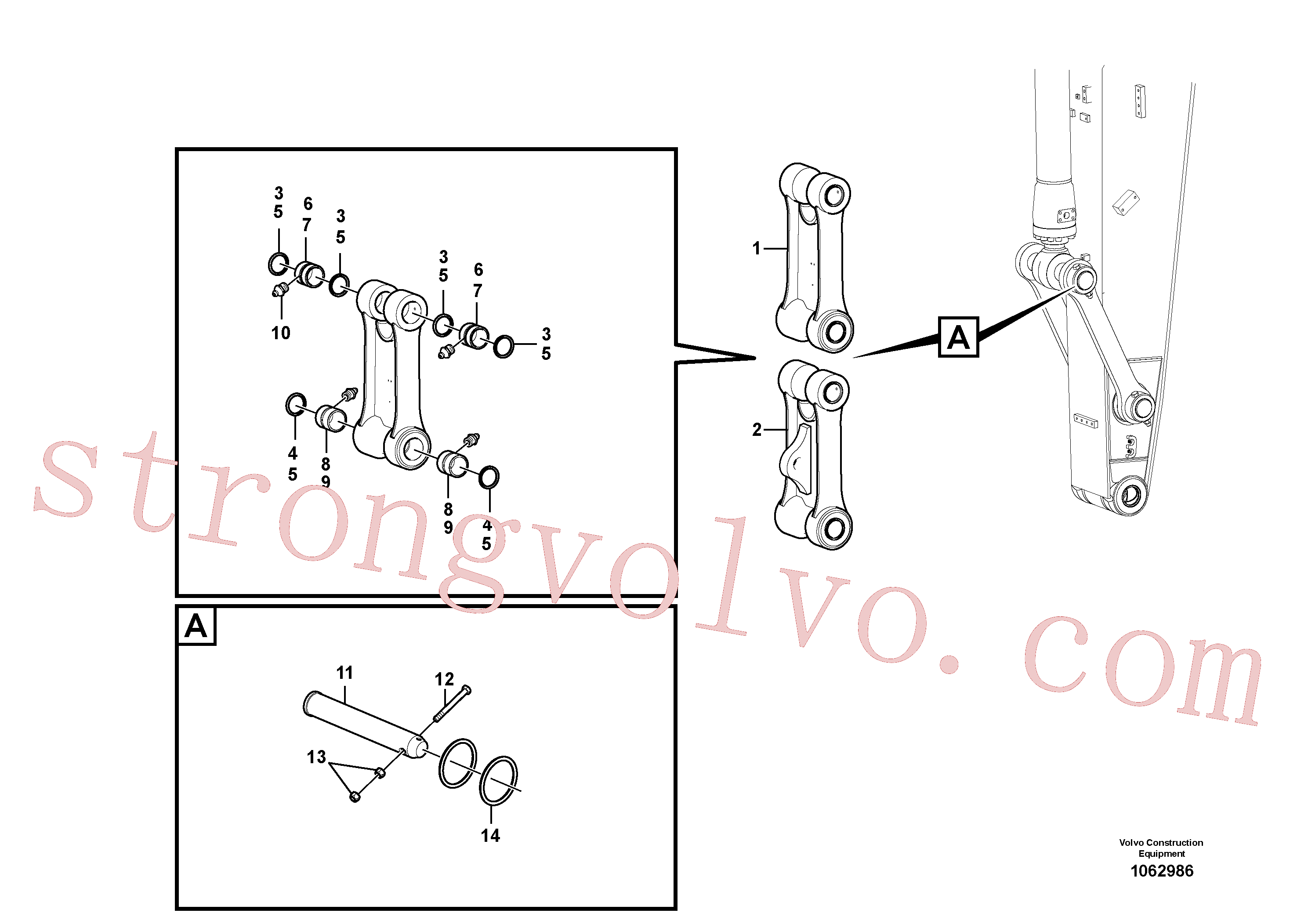 VOE14370686 Volvo Tirantes à haste de ligação(1062986 Montagem)