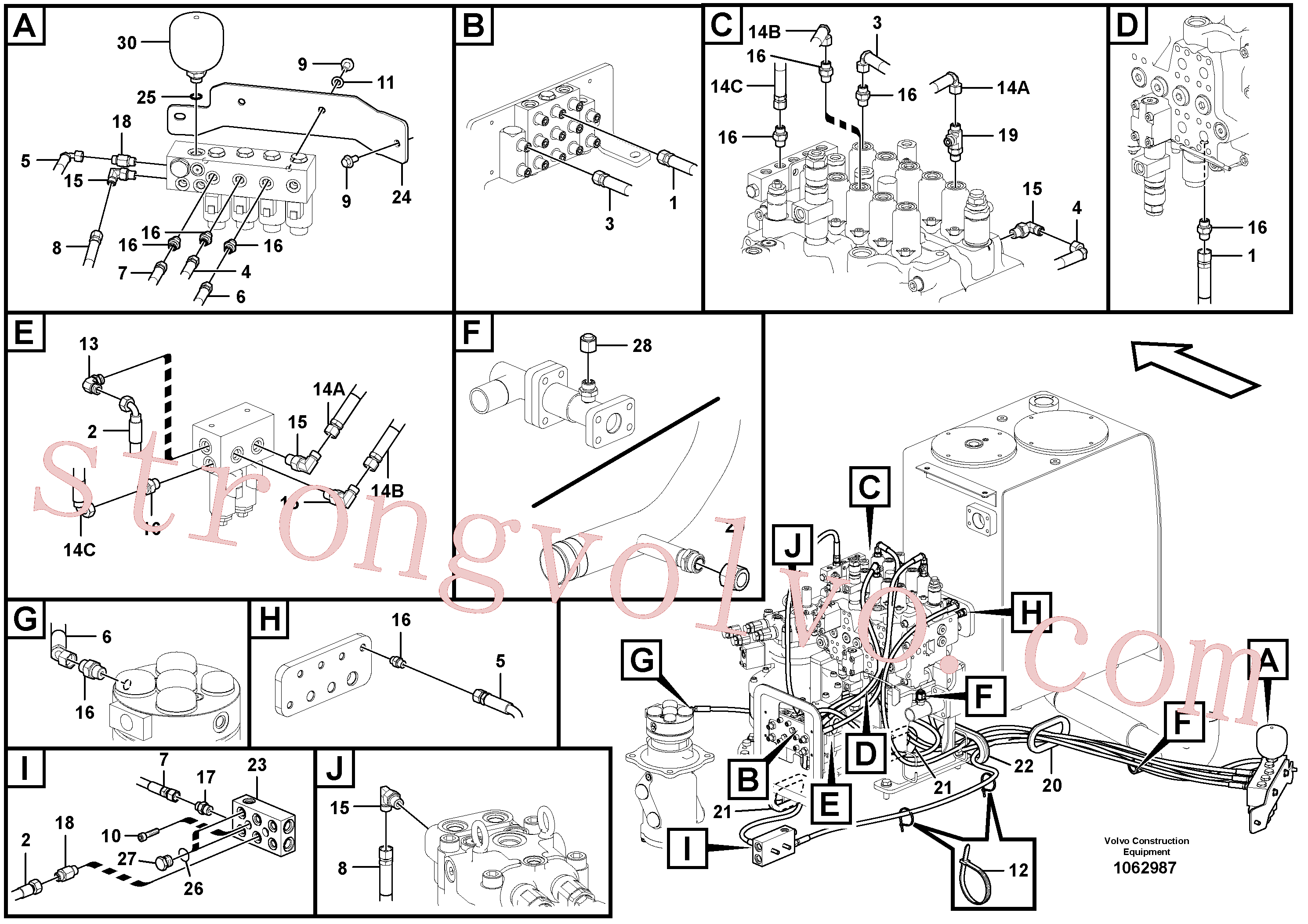 VOE937578 Volvo Sistema servomotor, válvula de comando para pedal da válvula de comando(1062987 Montagem)